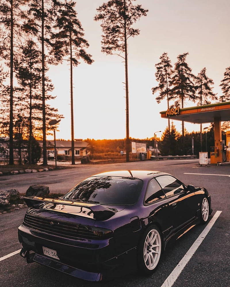 Spectacular Nissan Silvia S14 In Meteor Silver Background