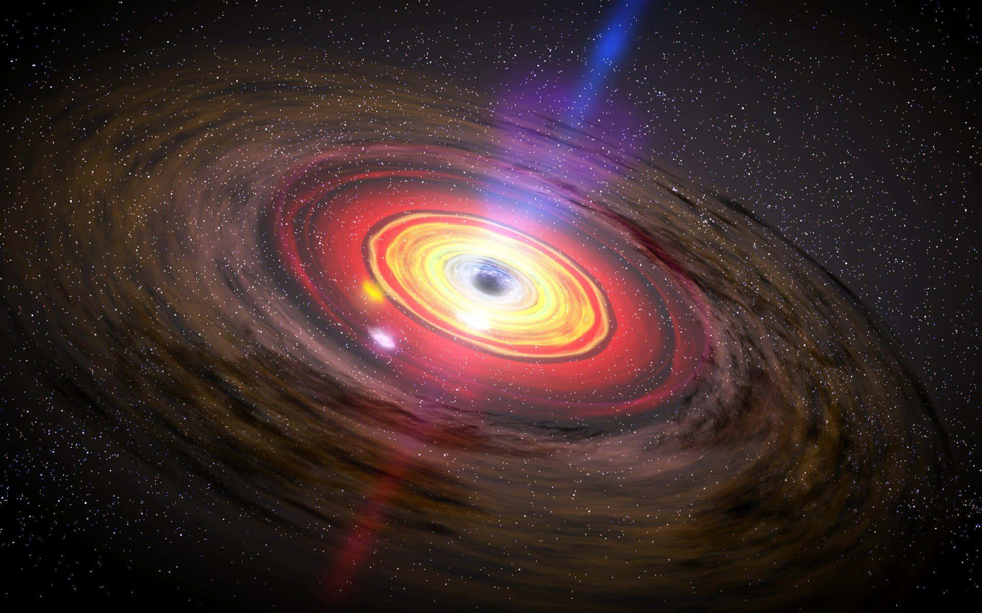 Spectacular Quasar Illuminating Outer Space Background