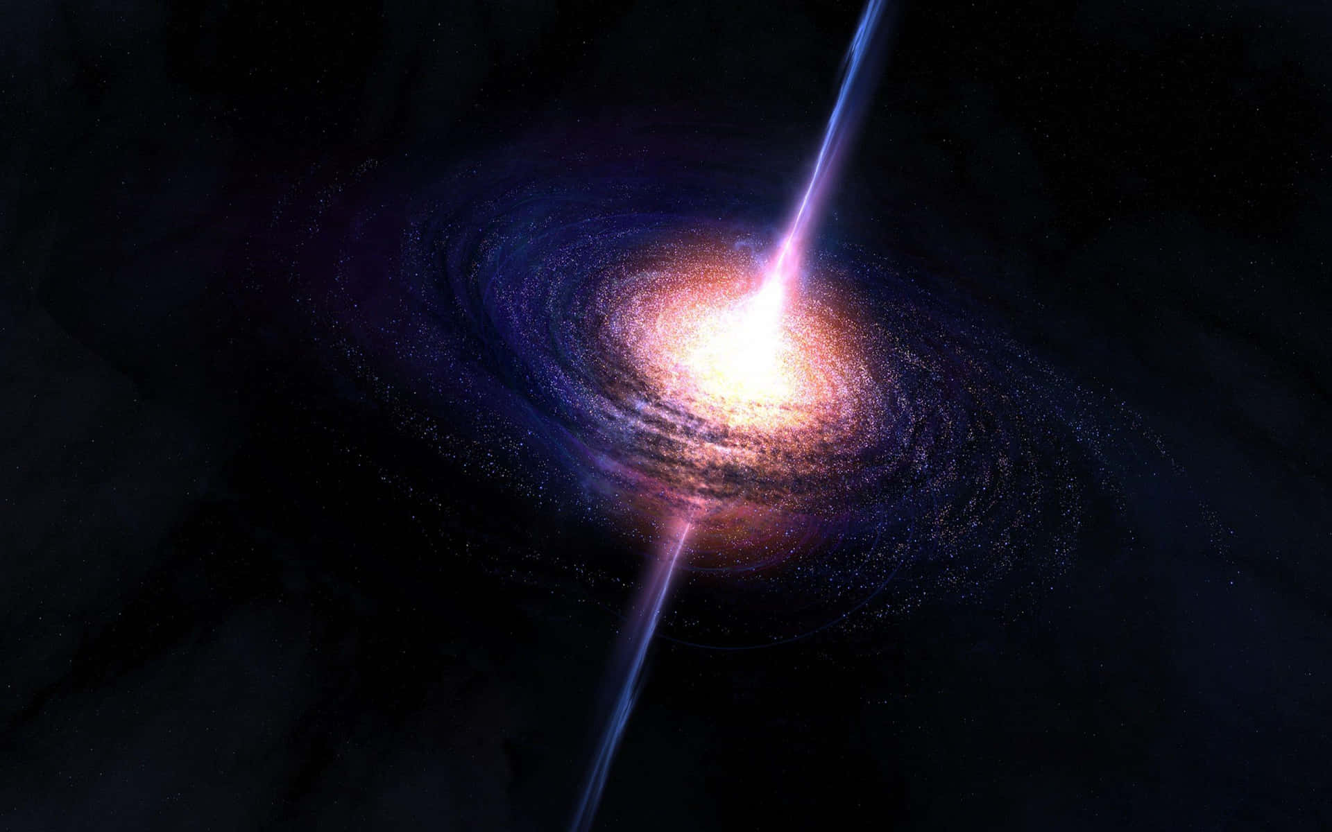 Spectacular Quasar In A Distant Galaxy Background