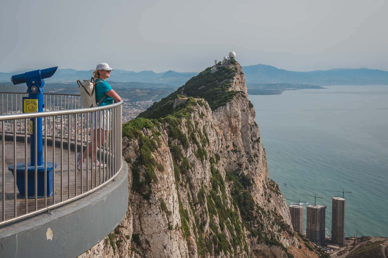 Spectacular Skywalk View Of The Majestic Rock Of Gibraltar Background