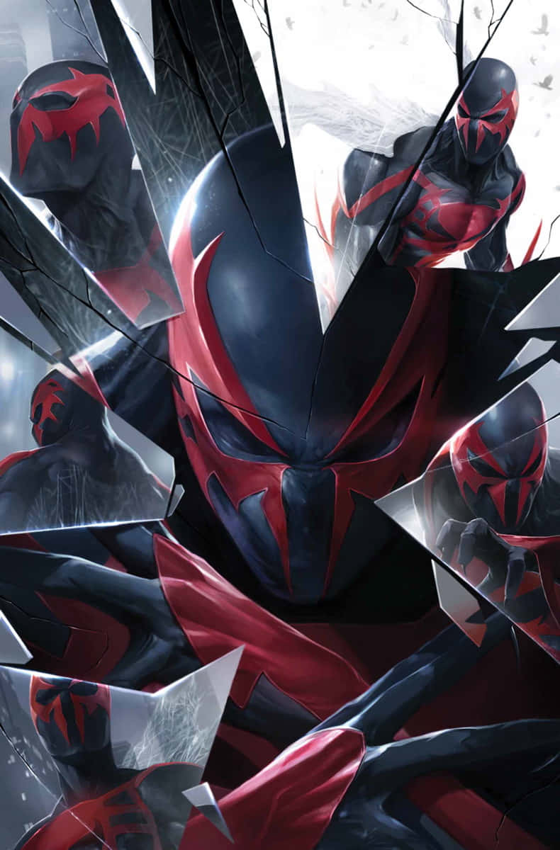 Spectacular Spider-man 2099 In Dynamic Pose Background