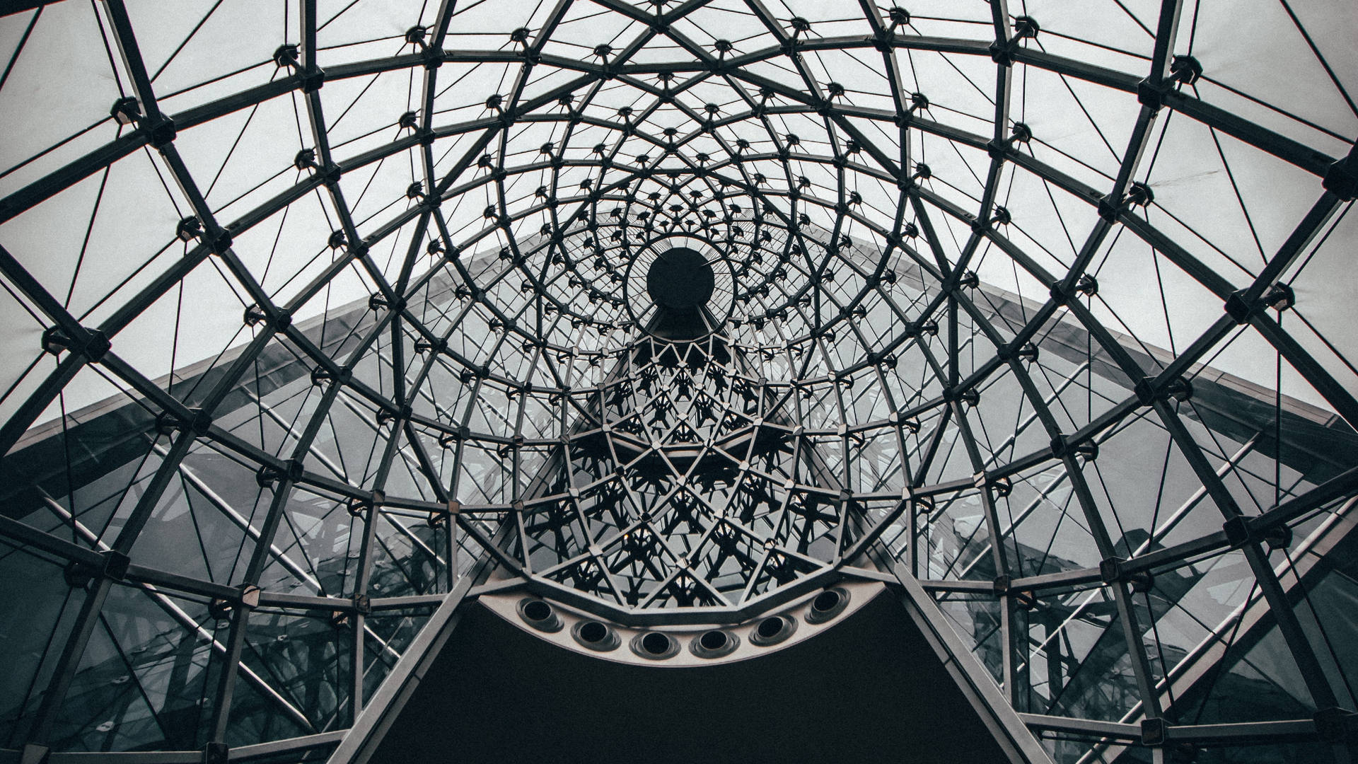 Spectacular Symmetry Of A Glass Dome Architecture Background