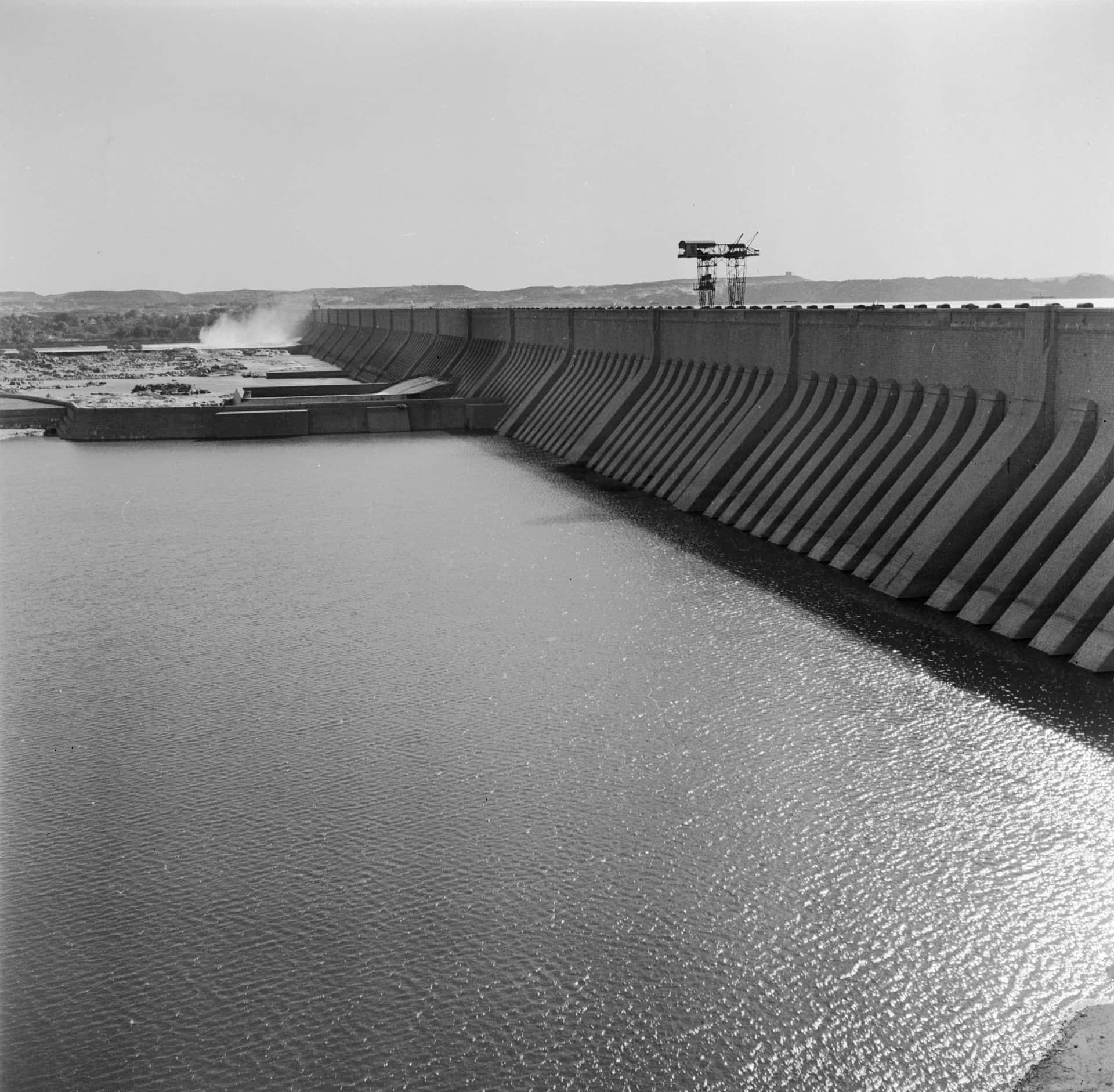 Spectacular View Of Aswan High Dam, Egypt Background