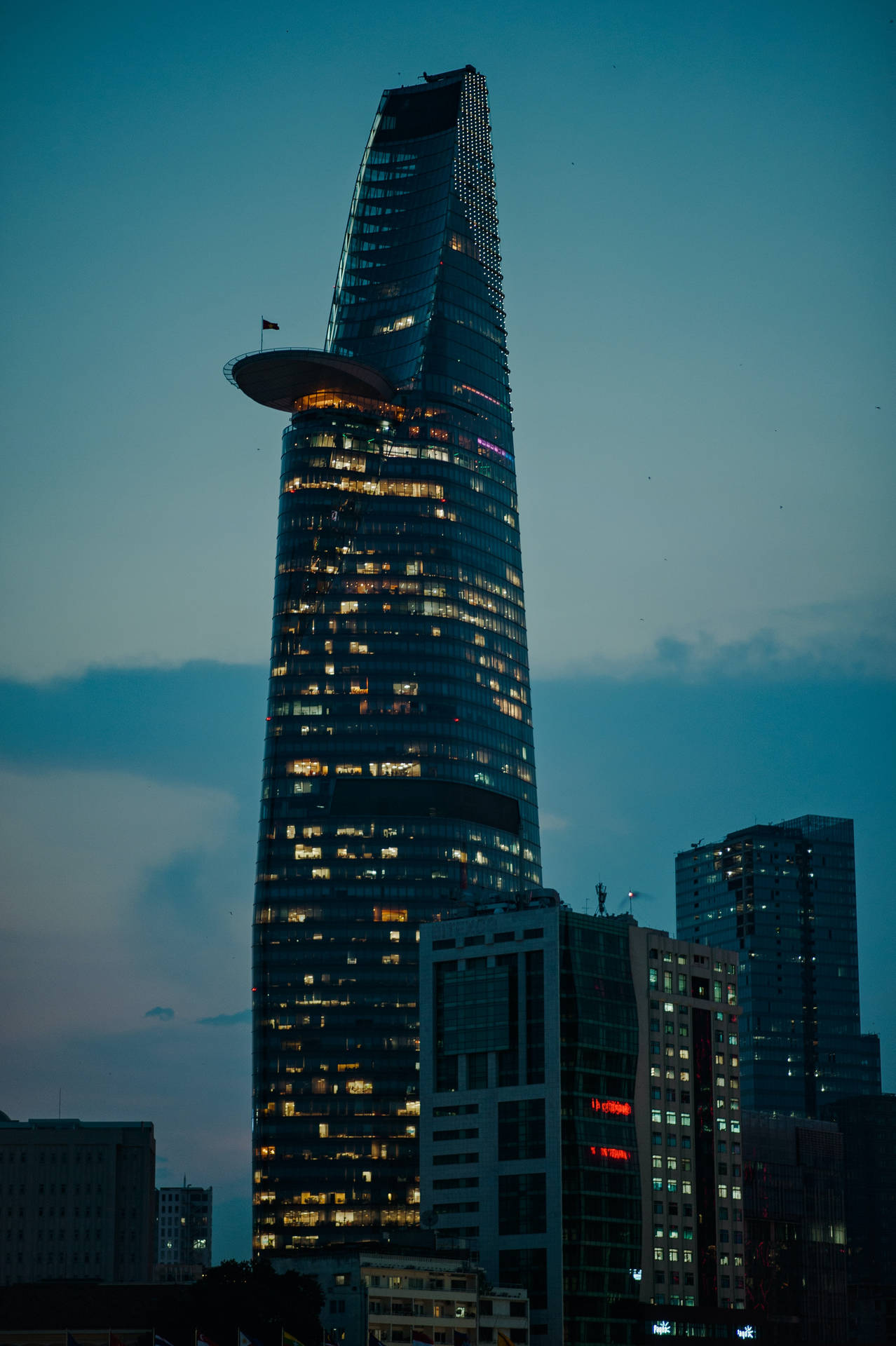 Spectacular View Of Bitexco Financial Tower In Ho Chi Minh City Background