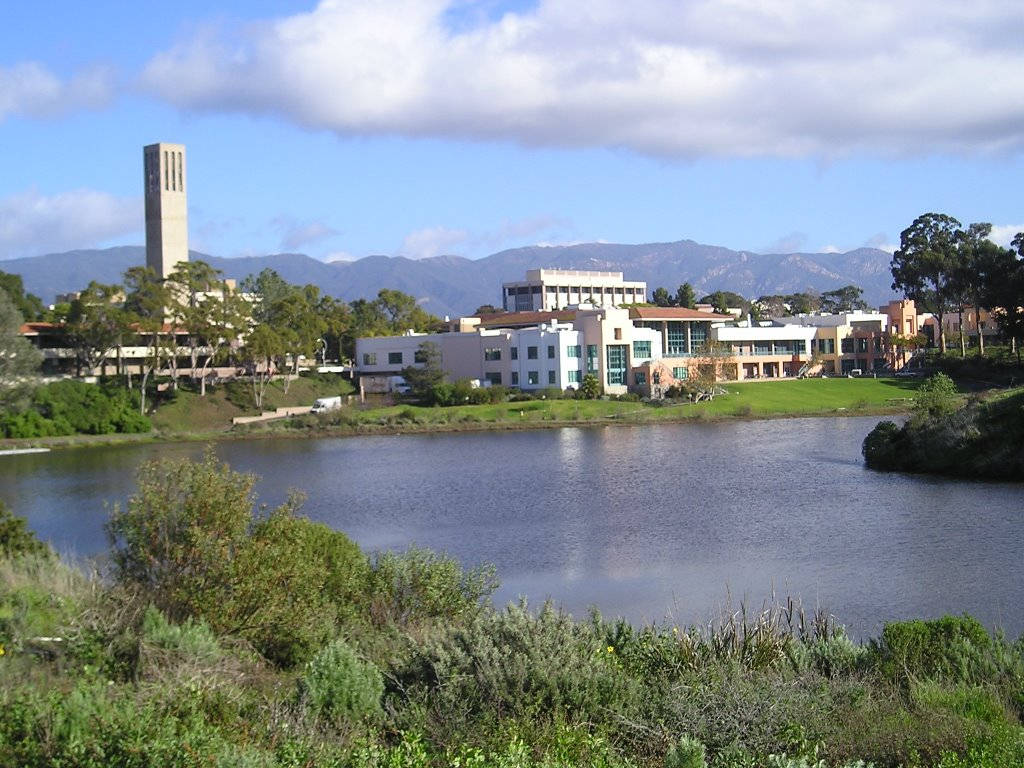 Spectacular View Of Ucsb Campus Overlooking The Lagoon Background