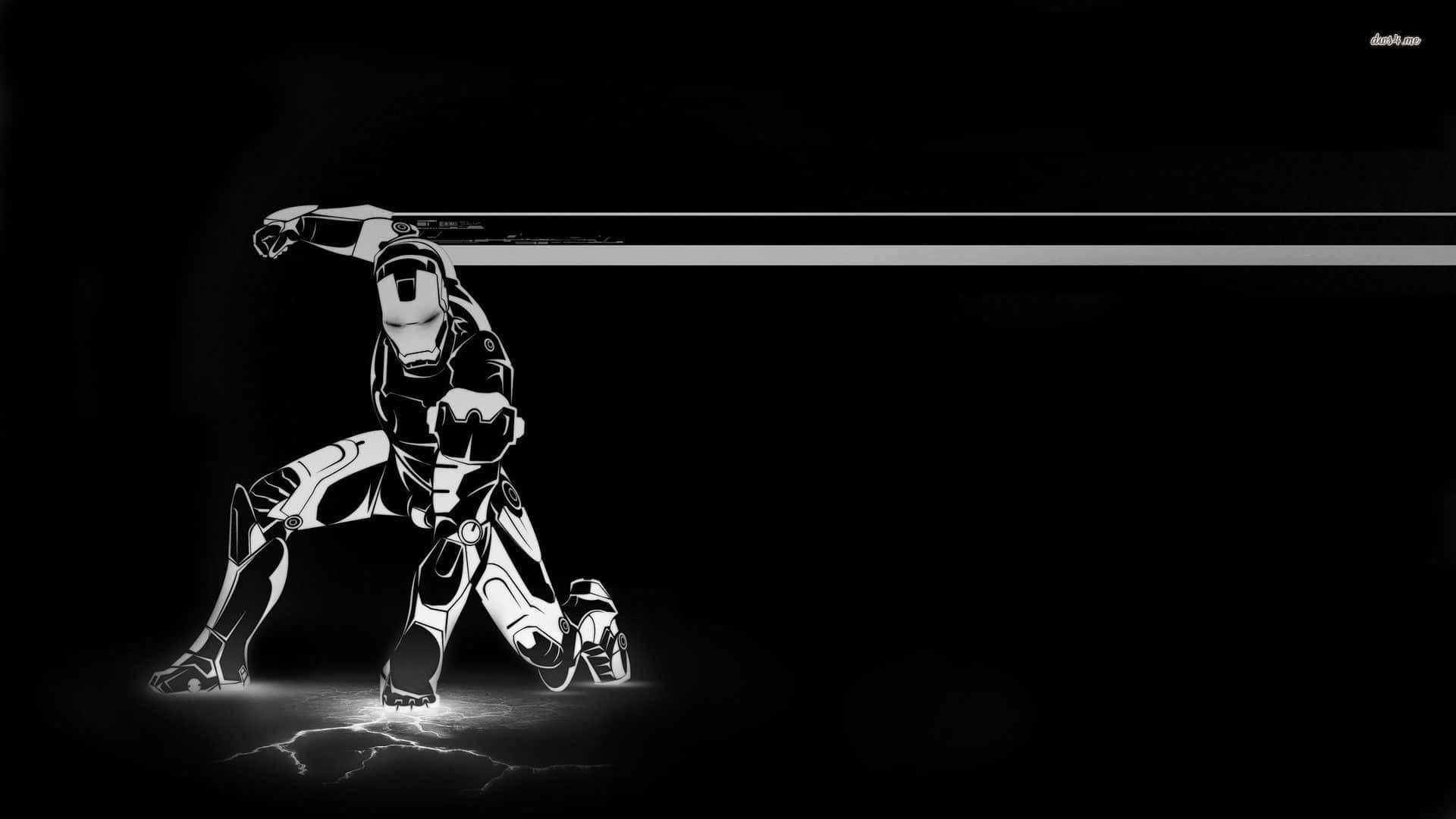 Speed Iron Man Black And White Background