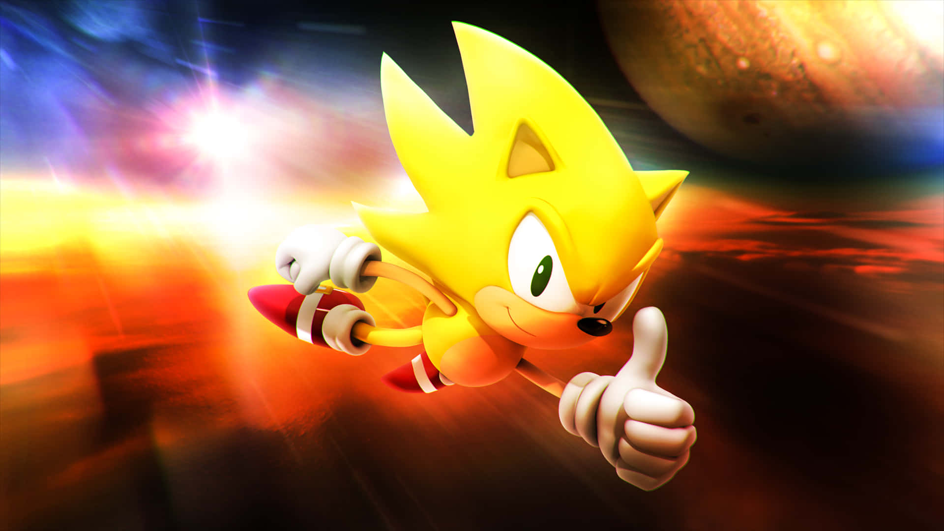Speed Like Lightning With Super Sonic Background