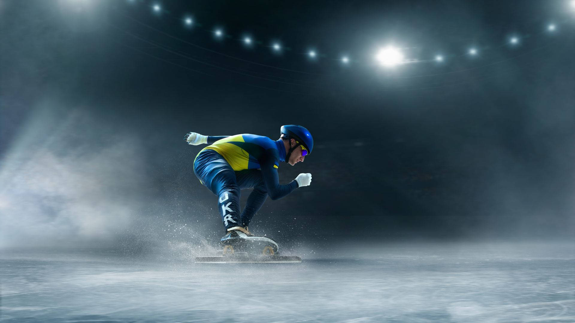 Speed Skating In The Ice Arena Background