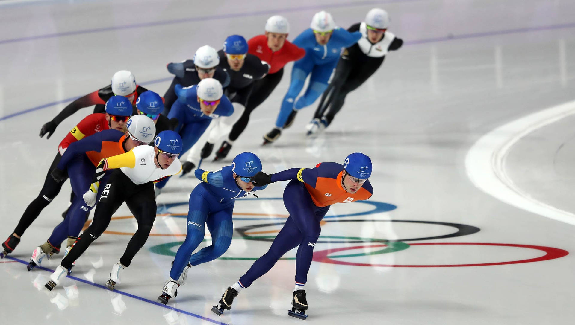 Speed Skating Winter Olympics In Beijing Background