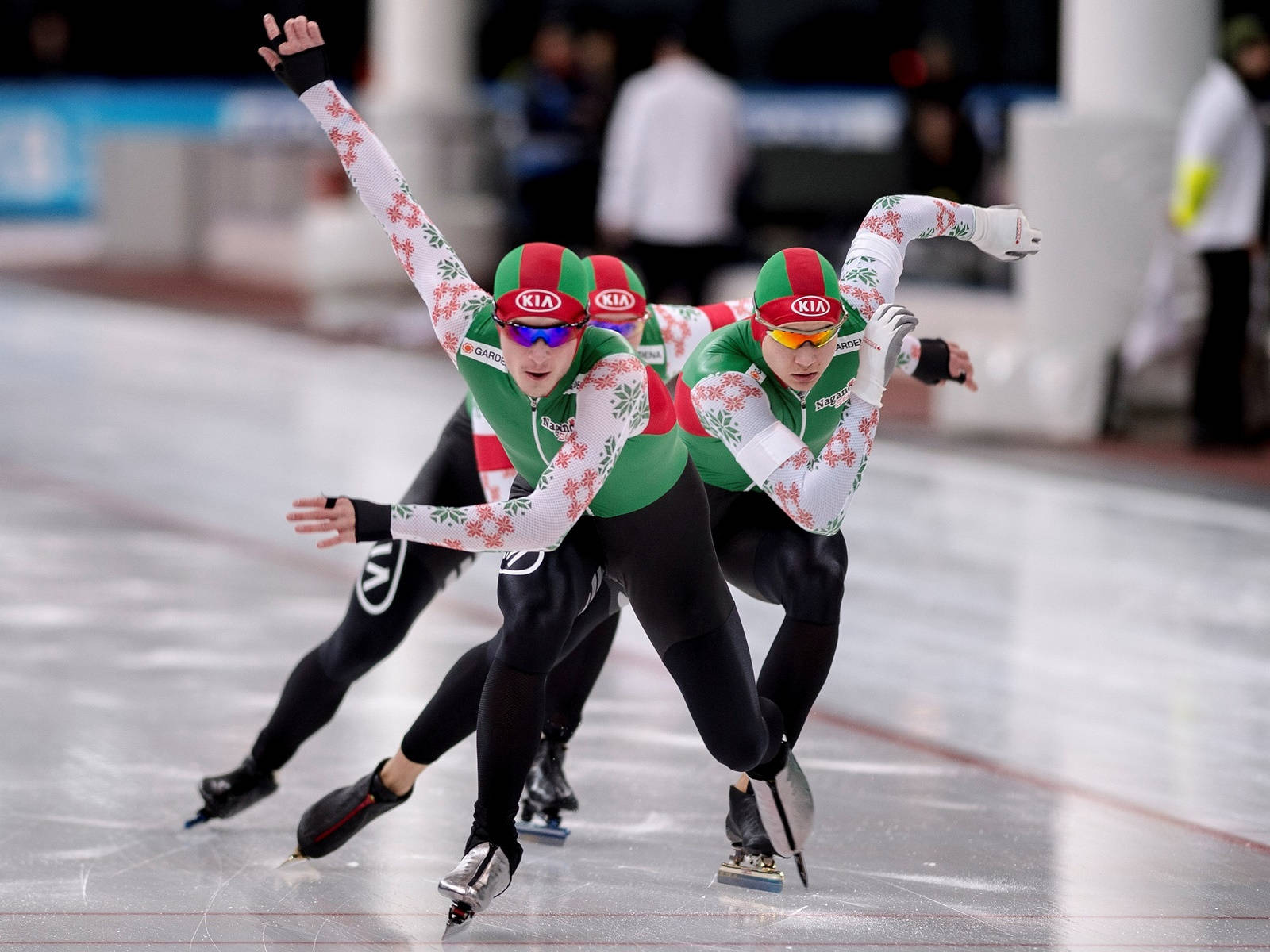 Speed Skating With Swinging Arms Side-to-side