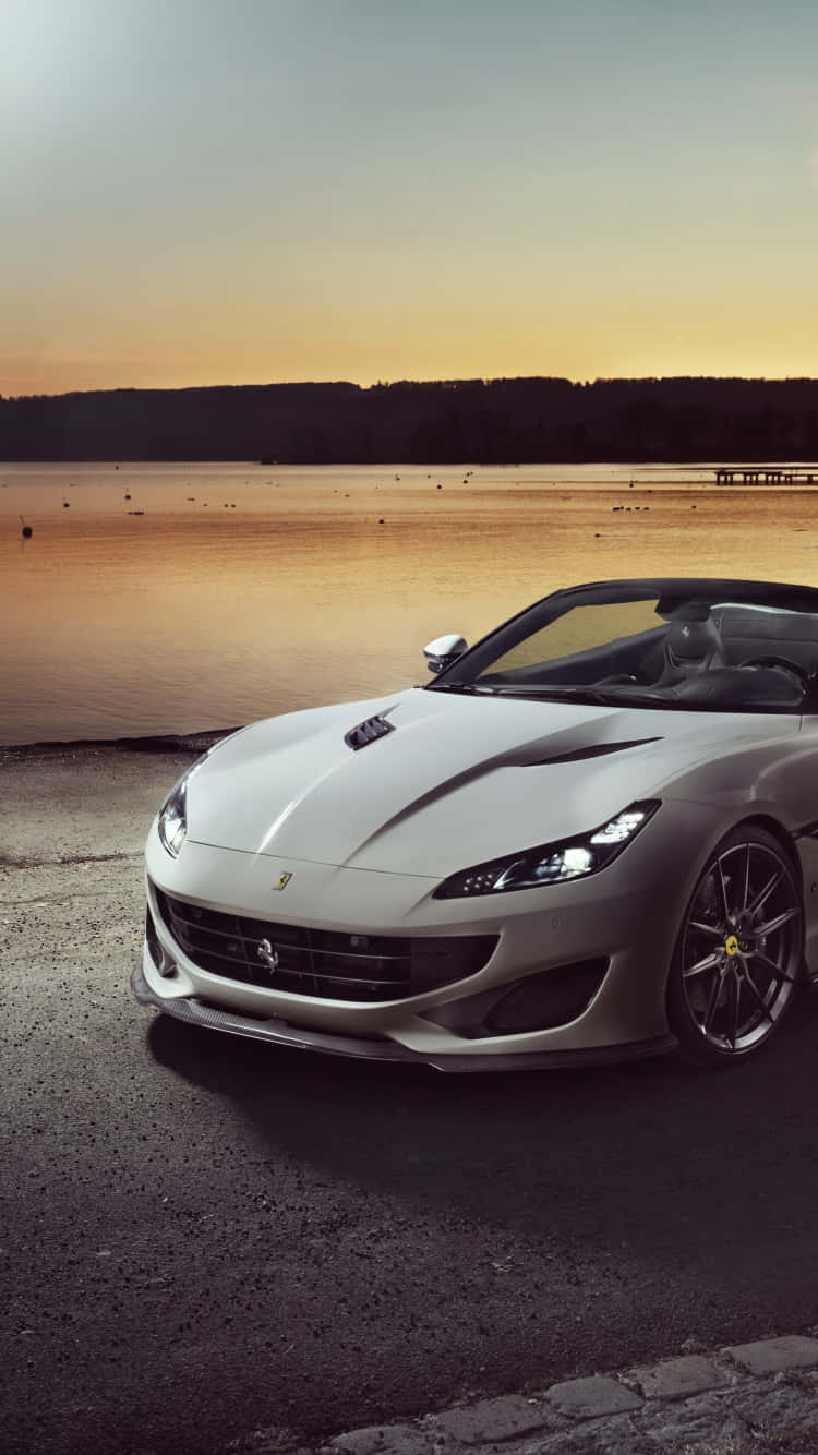 Speed Up Your Communication With The White Ferrari Iphone Background