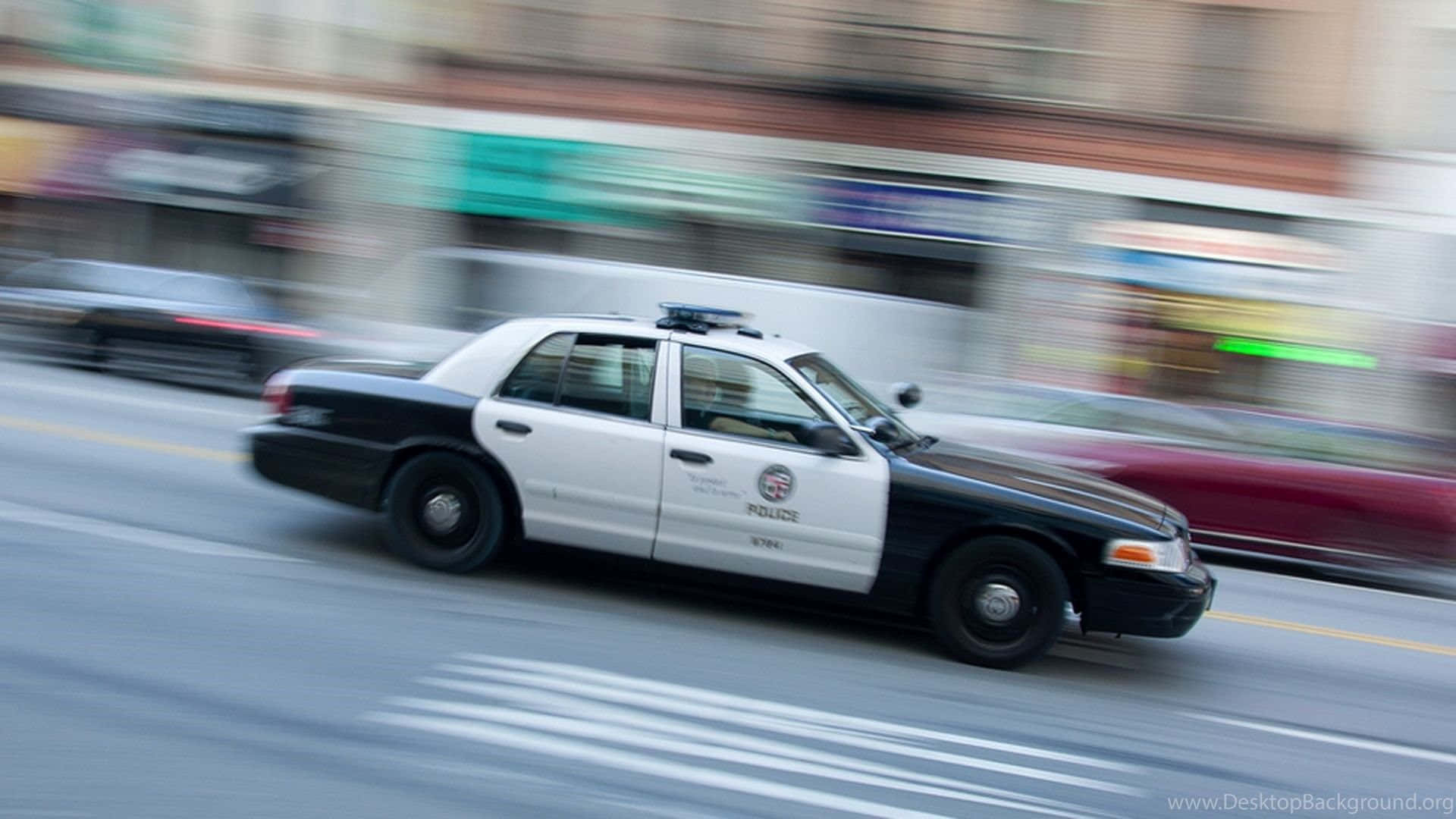 Speeding Police Car Motion Blur
