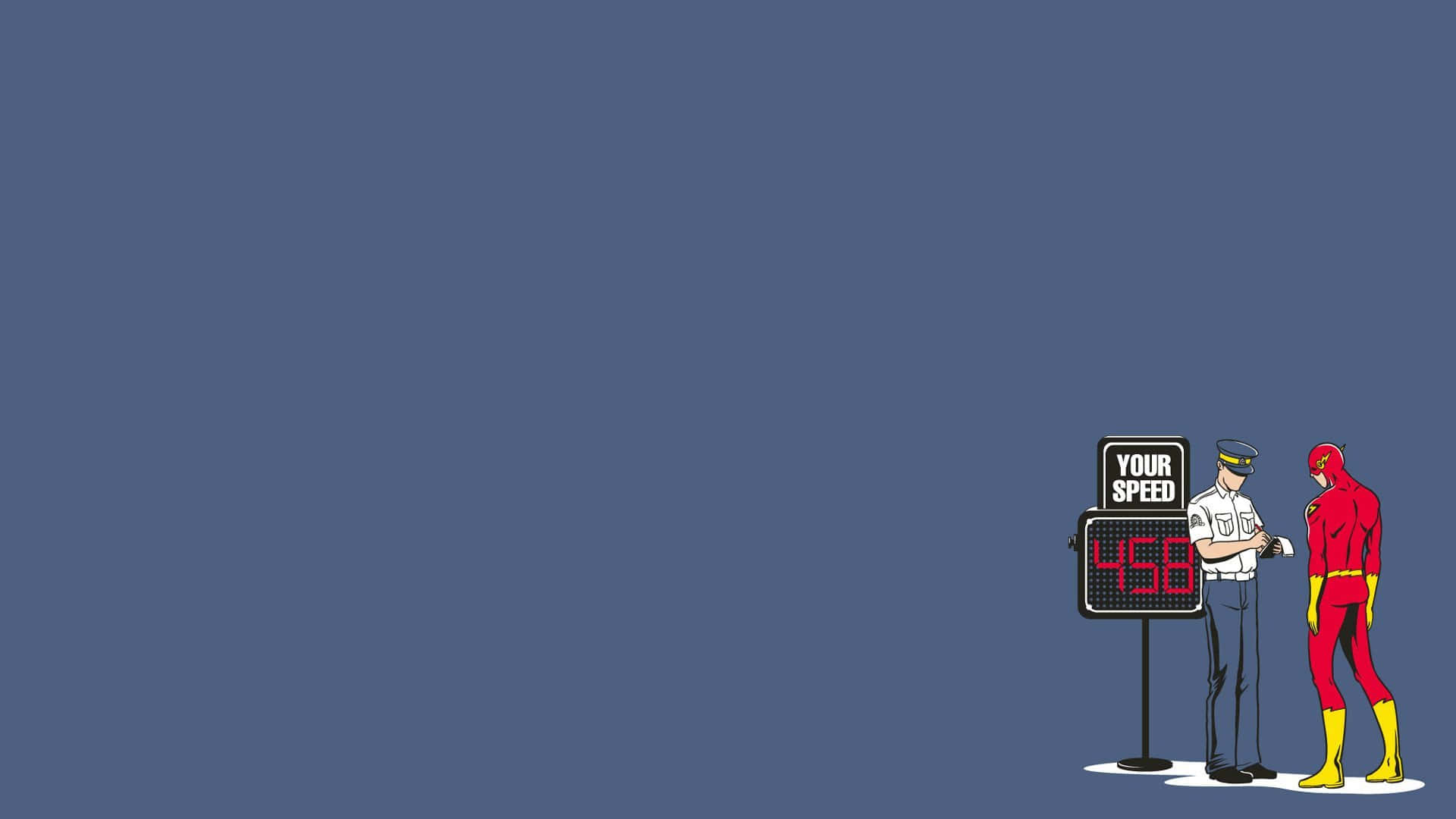 Speeding Superheroand Officer Illustration