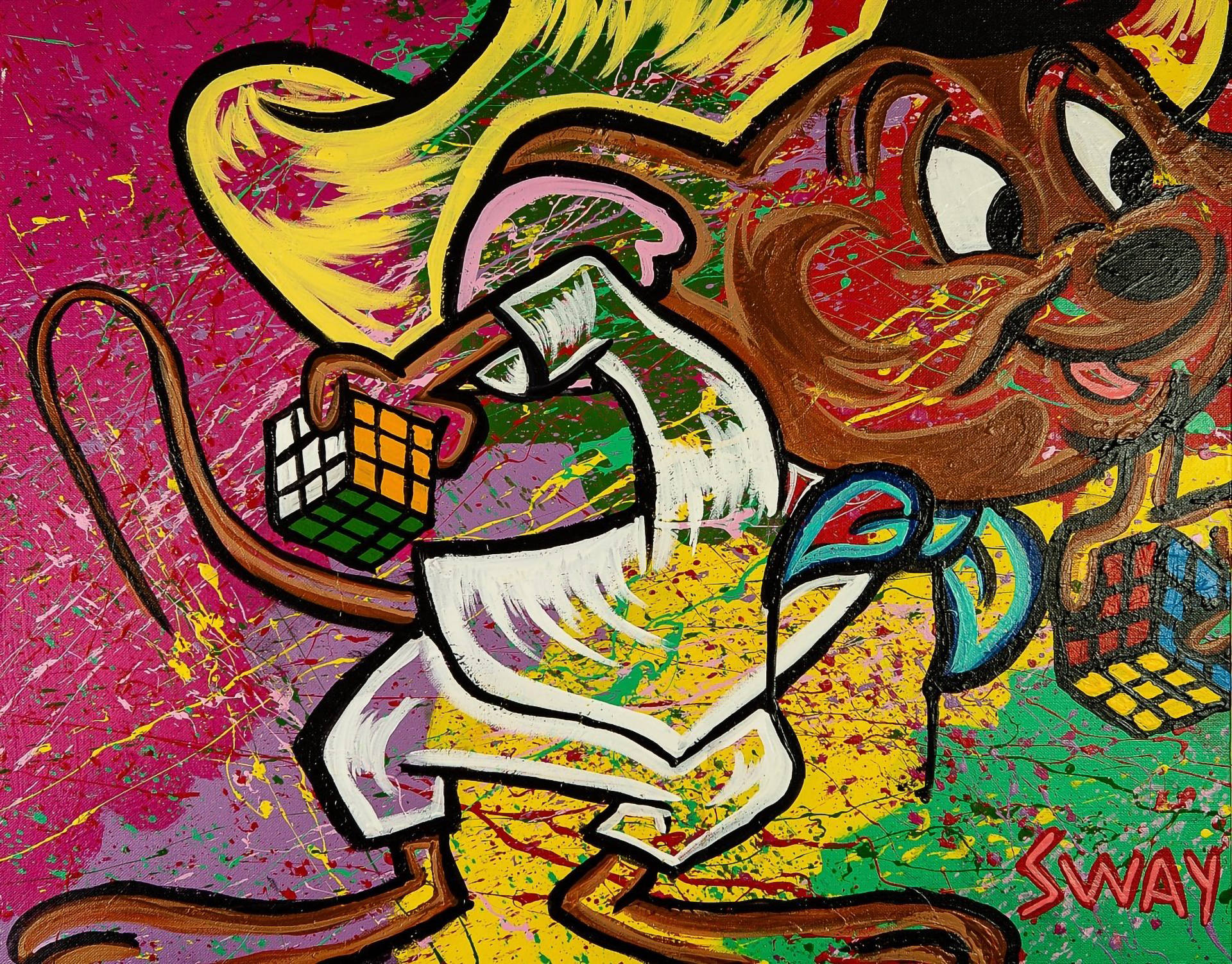Speedy Gonzales Rubik Painting Background