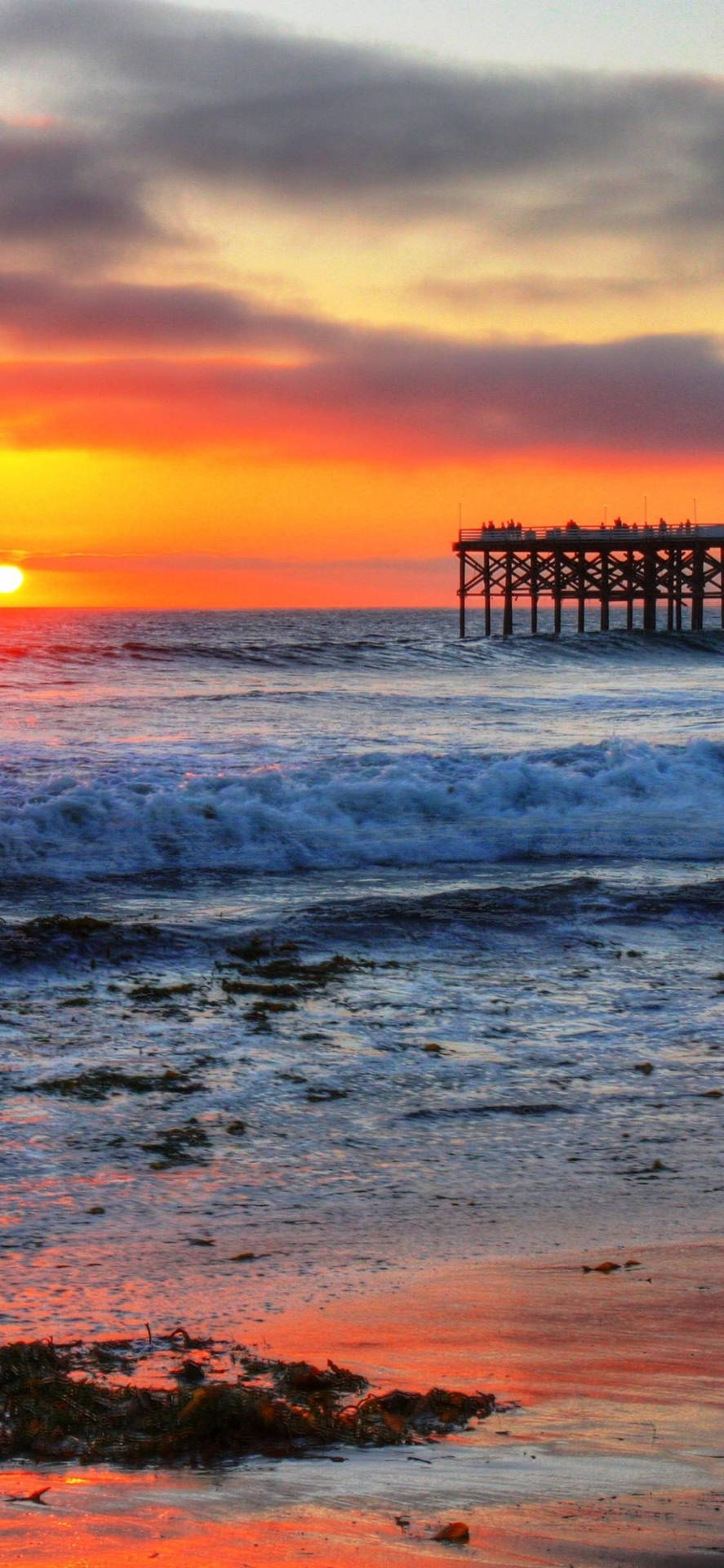 Spellbinding Sunset At Malibu Beach Background