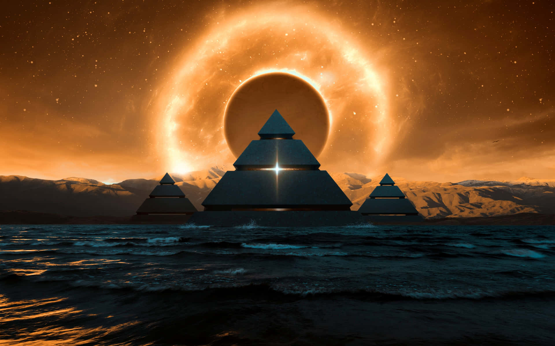 Spellbinding View Of The Pyramid Of The Moon Against A Starry Sky