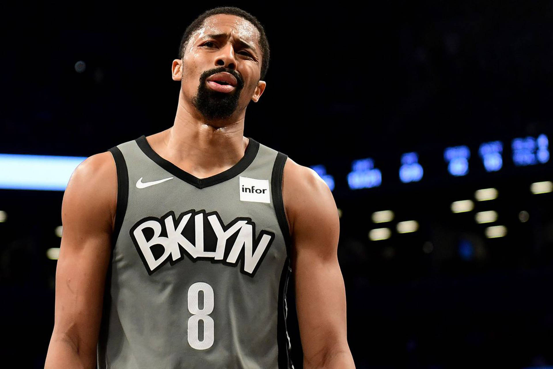 Spencer Dinwiddie Frown Shot Background