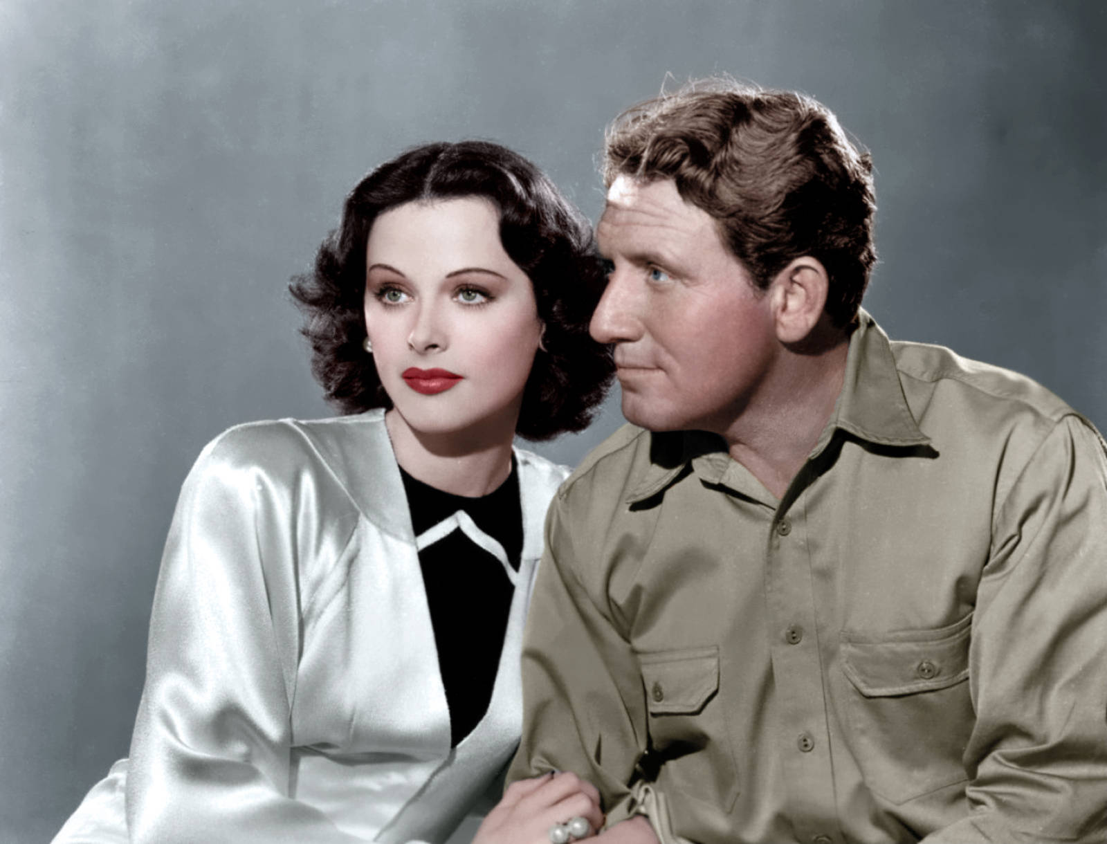 Spencer Tracy And Hedy Lamarr In 'boom Town' Movie Background