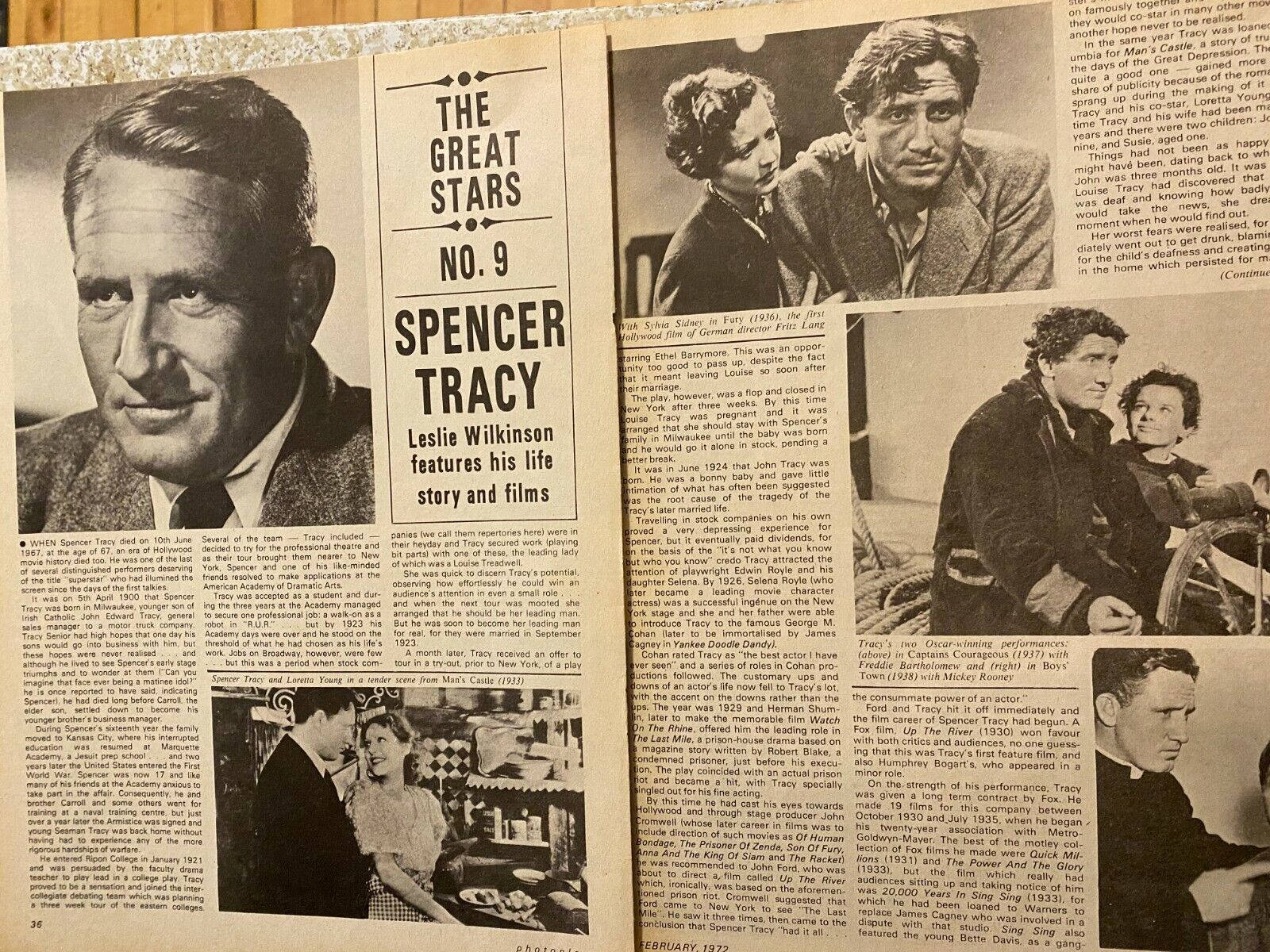 Spencer Tracy The Great Stars No. 9 Background