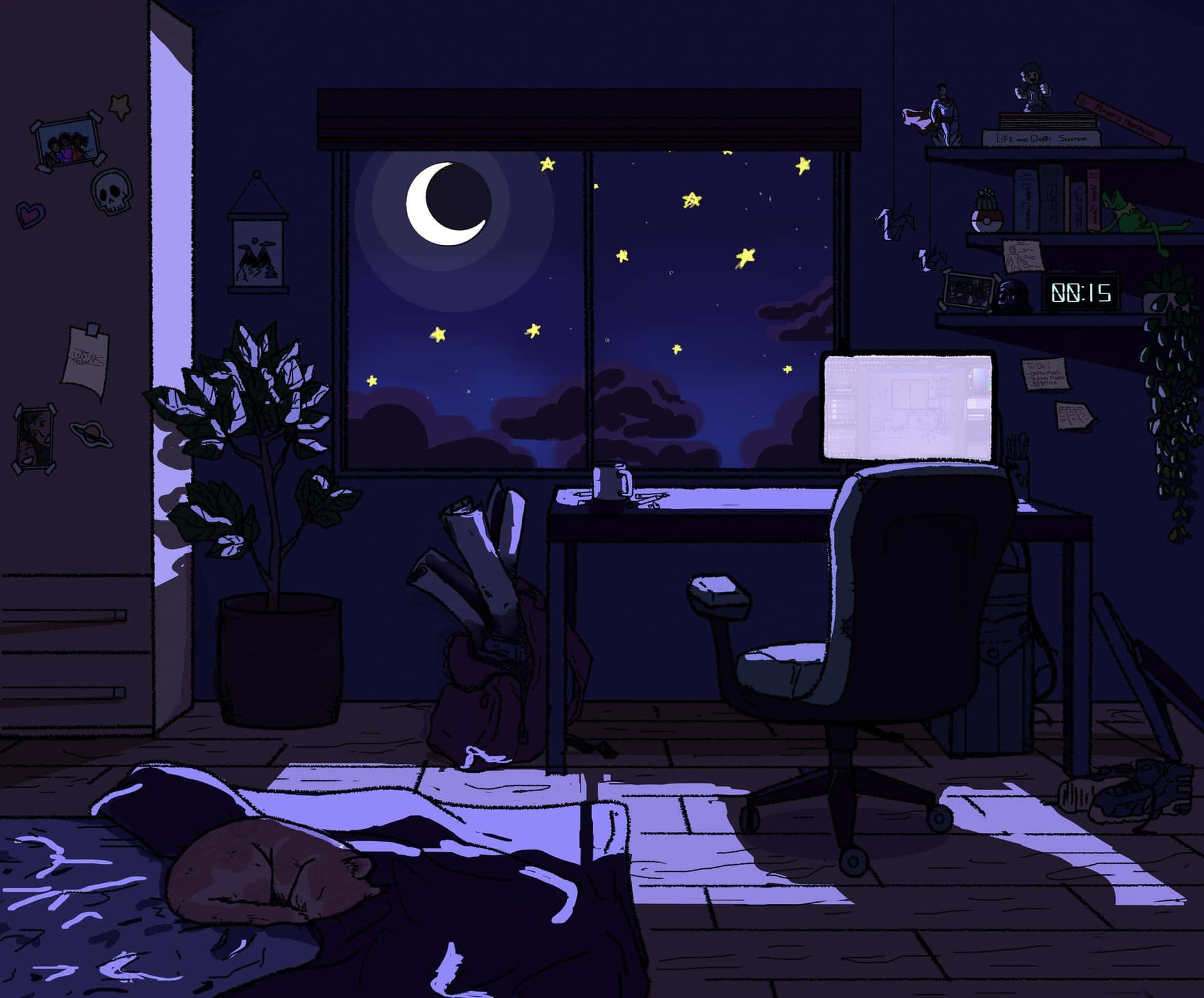 Spend A Cozy Evening At Home Watching Anime! Background