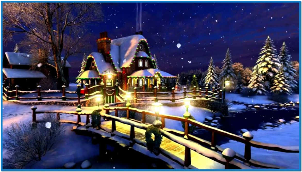 Spend A Festive Day In A Magical Winter Wonderland Background