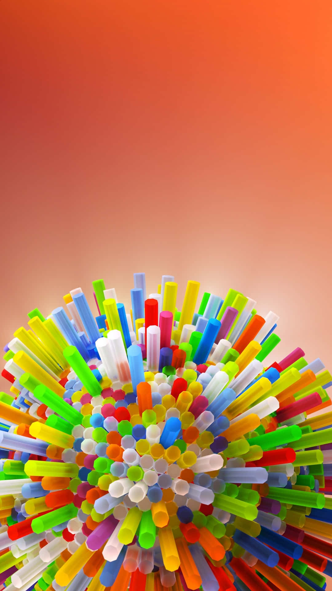 Sphere Shaped Straw Colorful 4k Phone Background