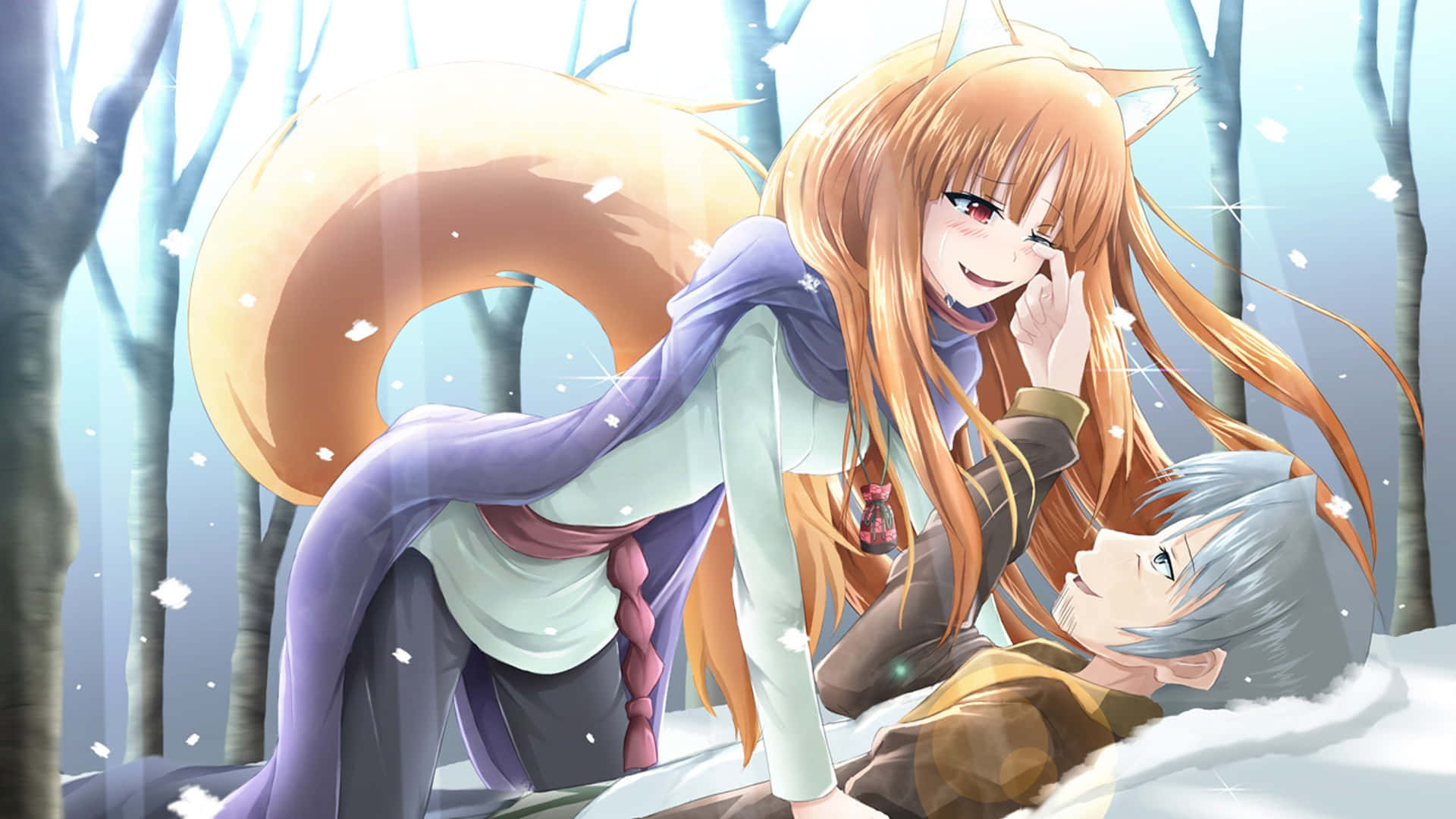 Spice And Wolf, Holo And Lawrence's Journey Together Background