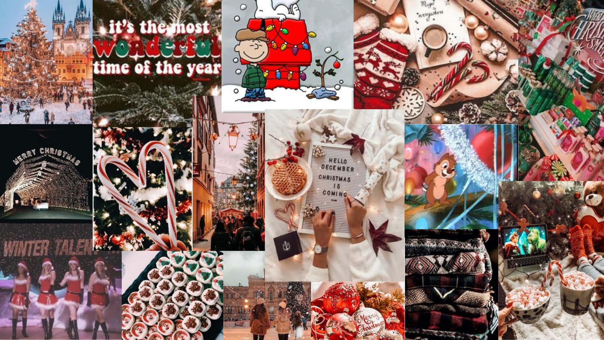 Spice Up Your Holiday Decor With A Christmas Collage Laptop Background