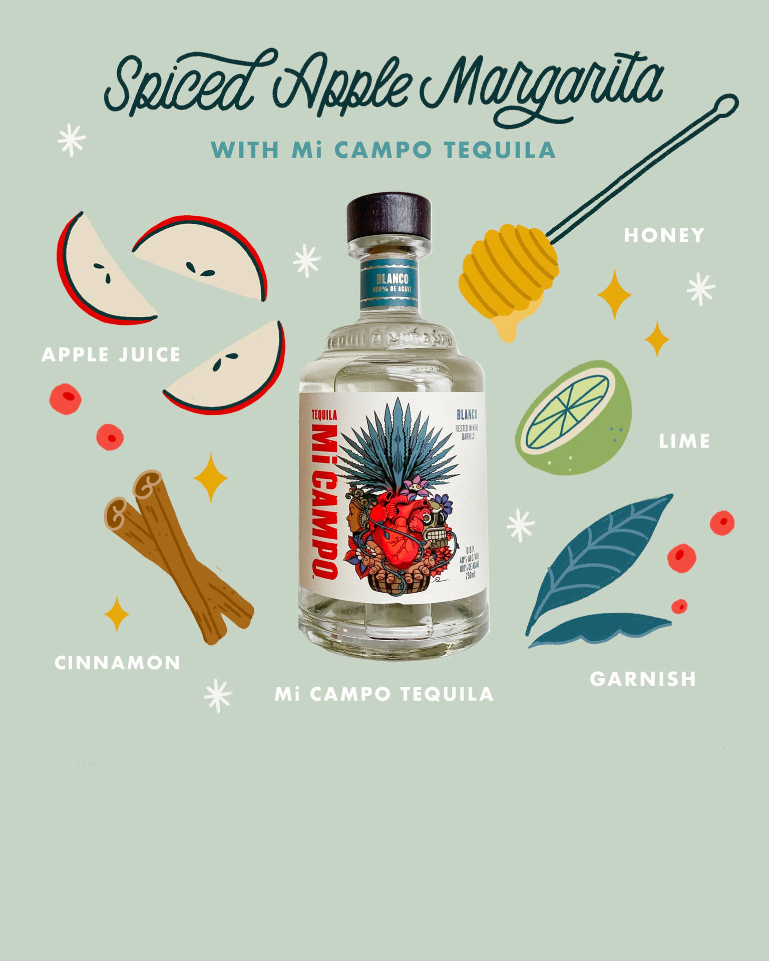 Spiced Apple Margarita – A Touch Of Elegance With Mi Campo Tequila Background