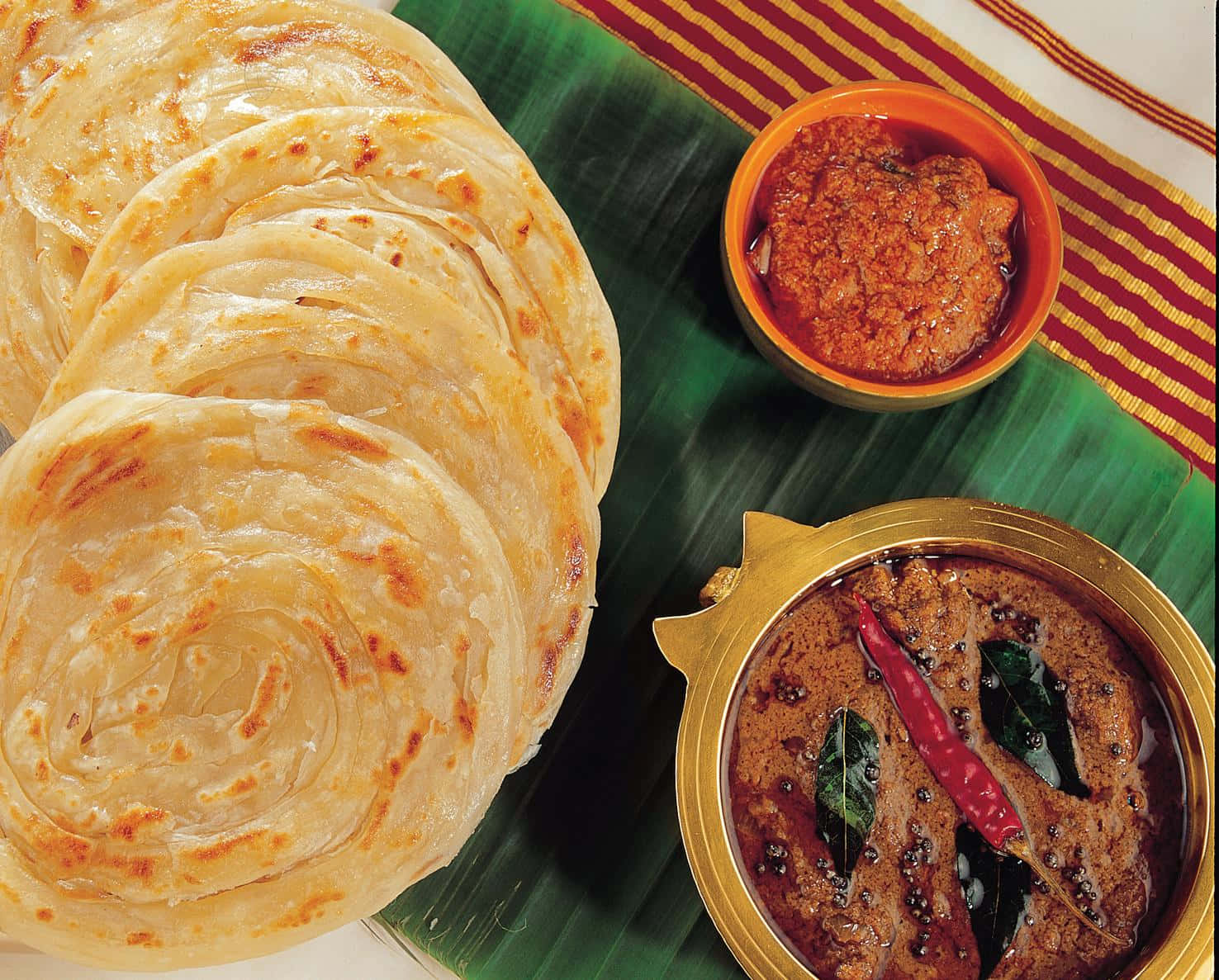 Spicy Curry And Flatbread Indian Food Background