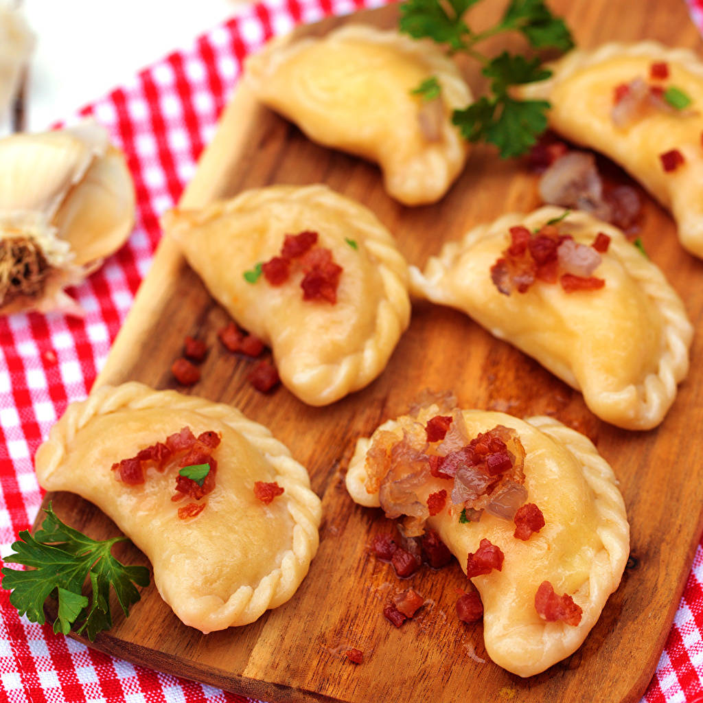 Spicy Pierogi Dish Background