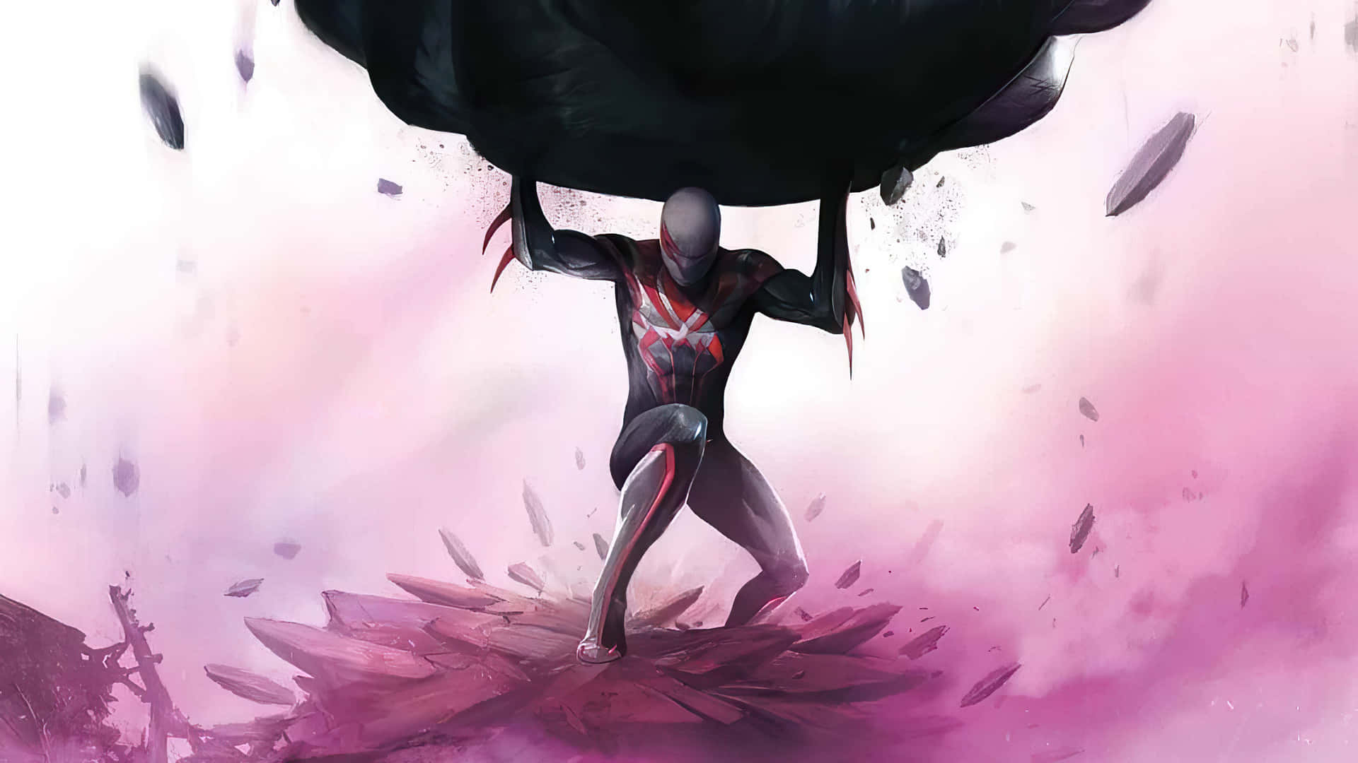 Spider-man 2099 Leaping Into Action Background