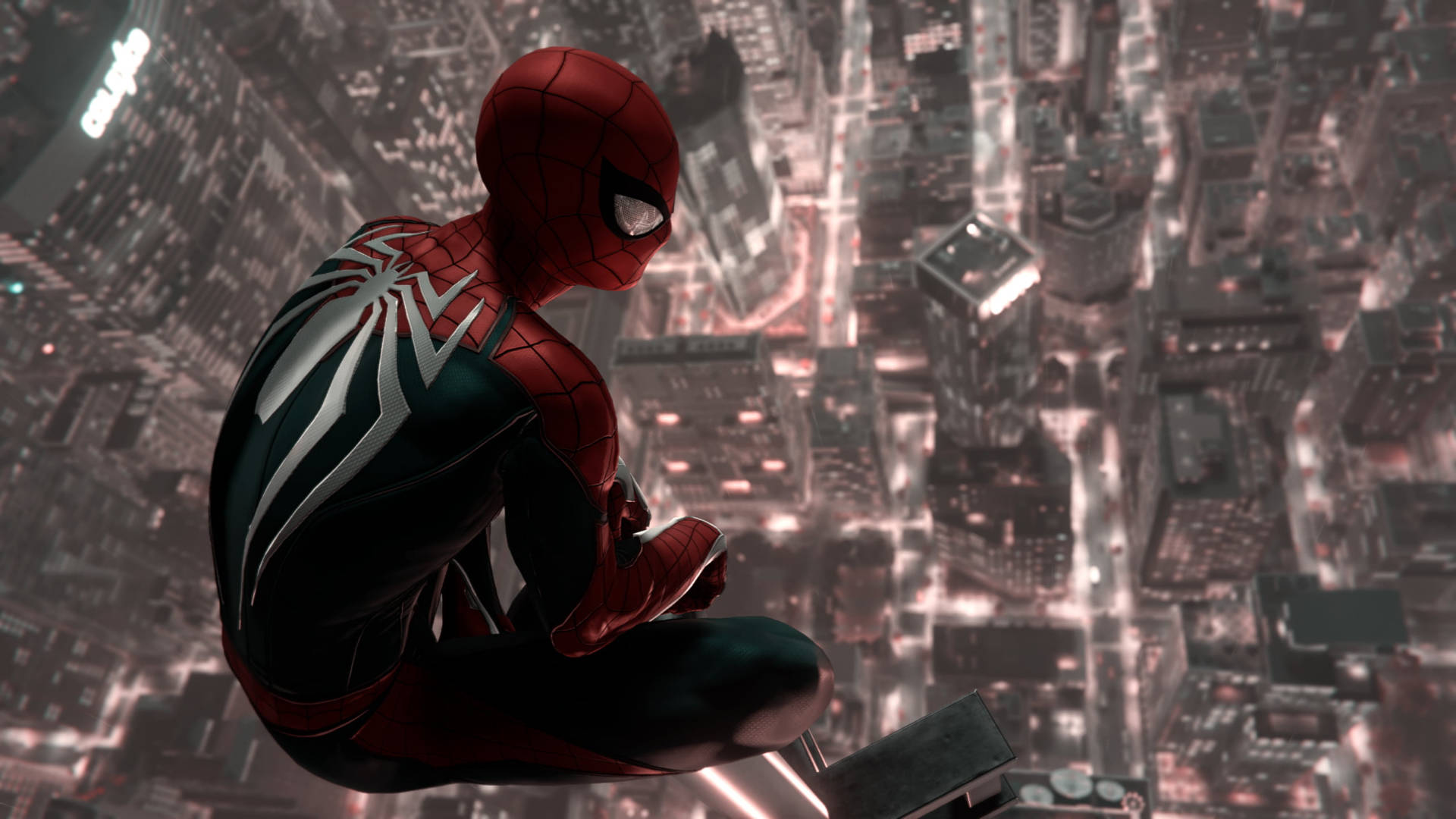 Spider Man Above New York Background