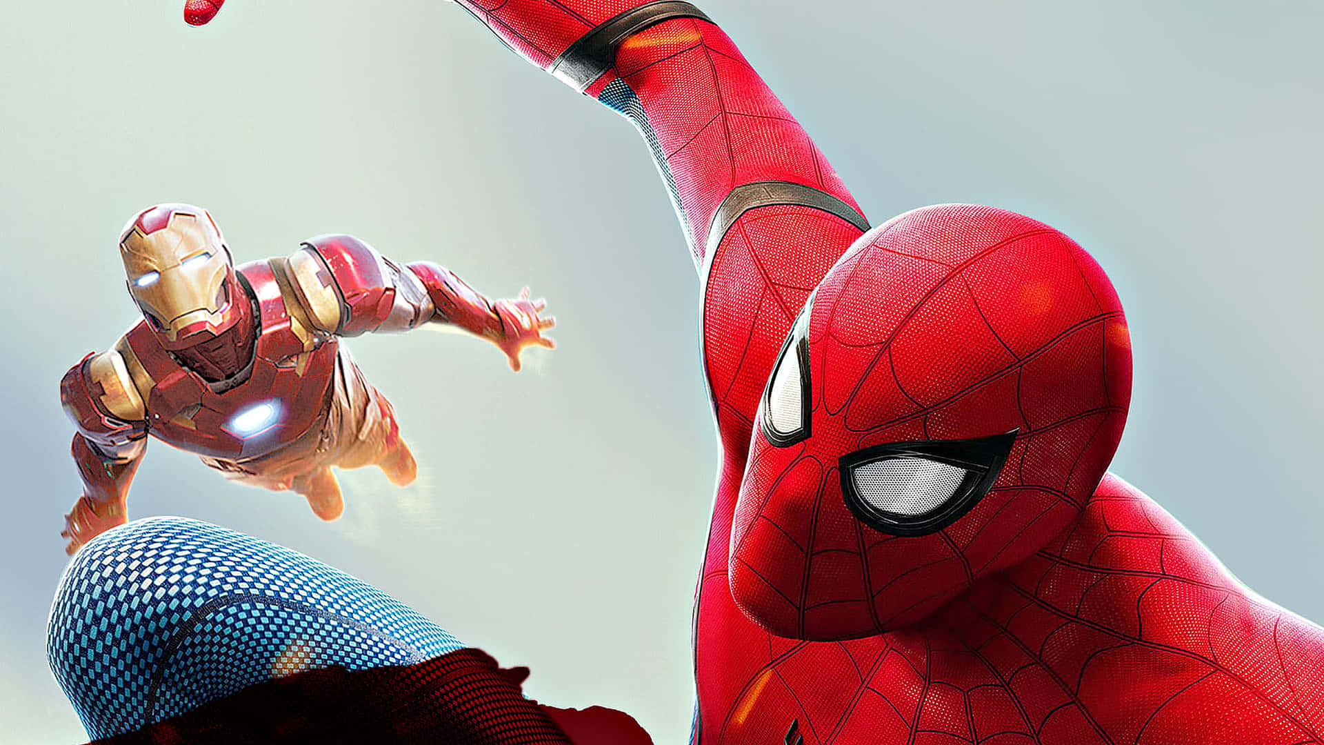 Spider Man And Iron Man Join Forces In An Epic Battle Background