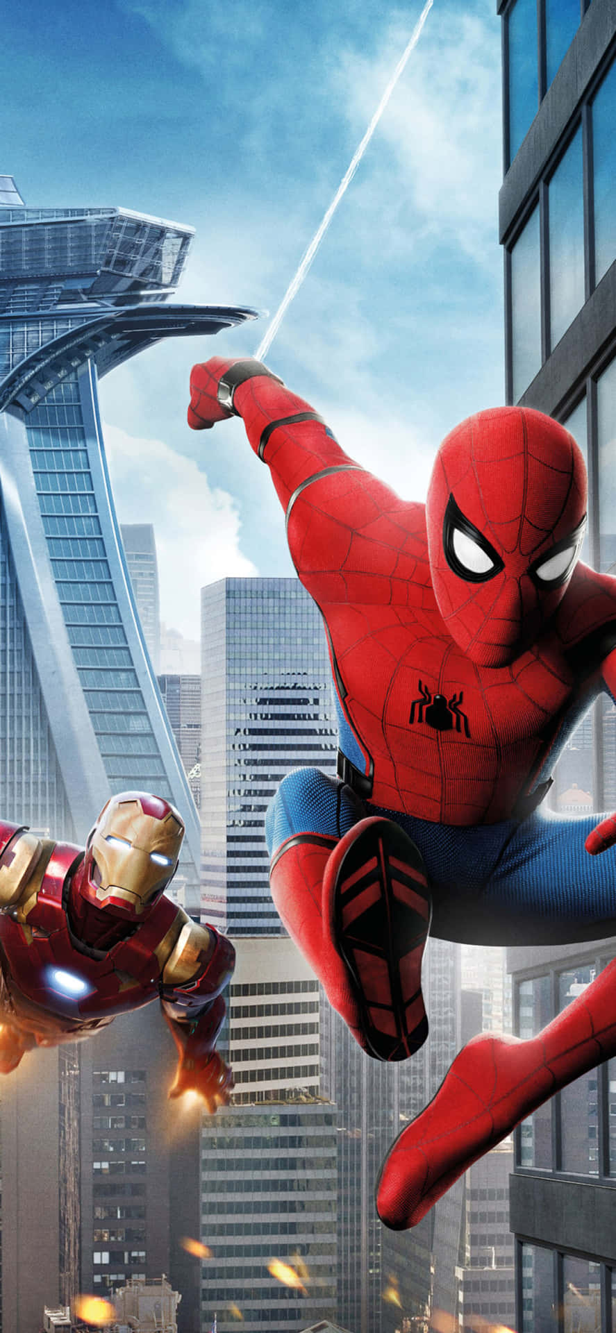 Spider-man And Iron Man Team Up For Battle Background