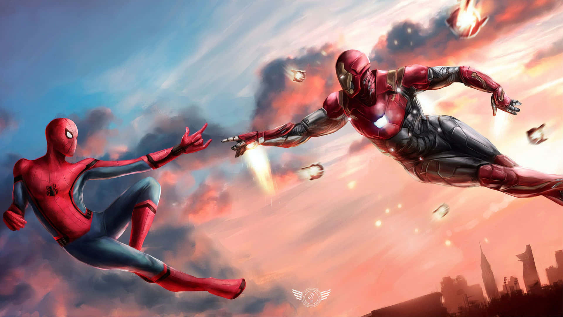 Spider Man And Iron Man, Two Of Marvel’s Most Beloved Superheroes Background