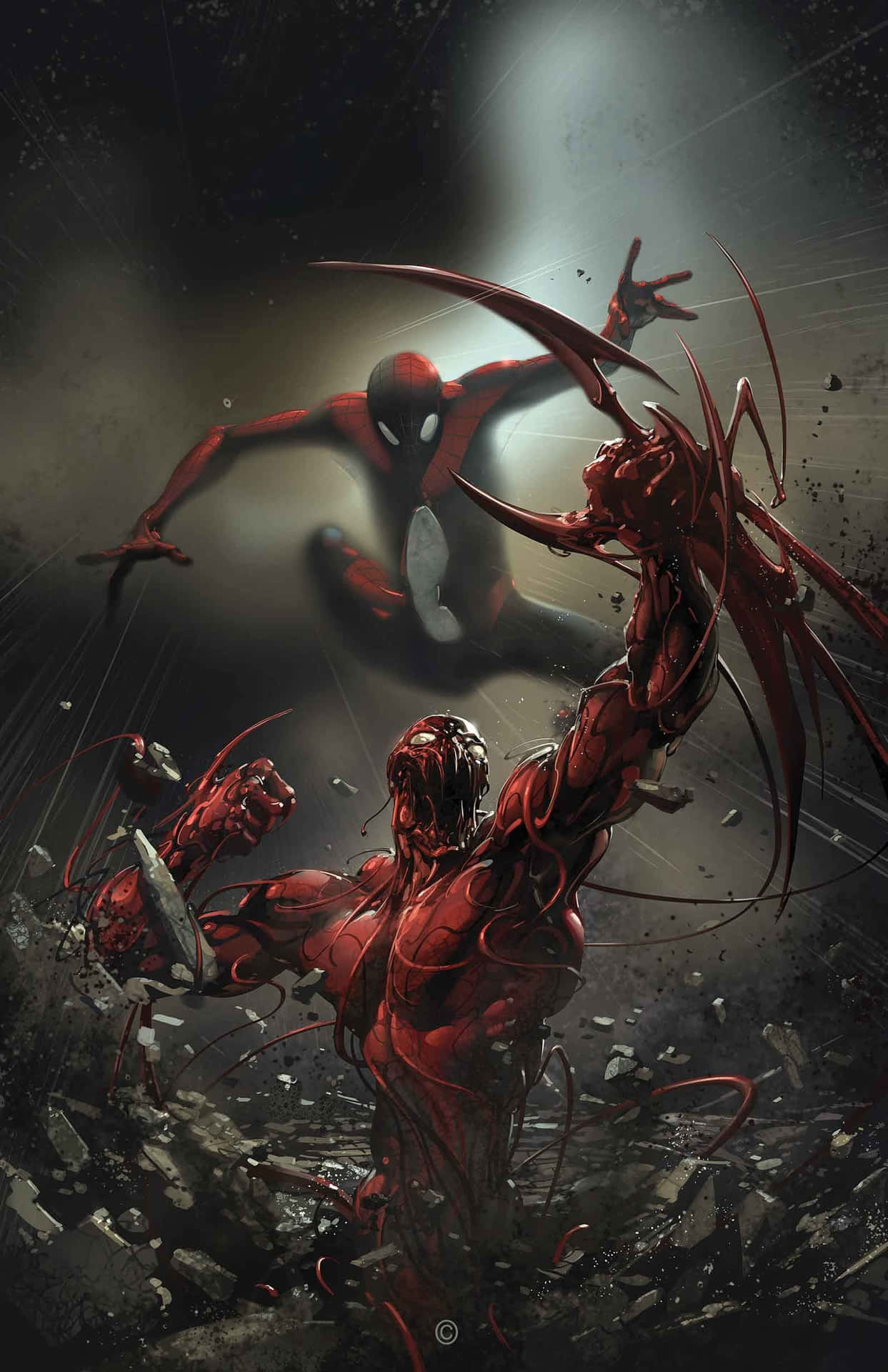 Spider - Man And Red Spider Man Fighting Background
