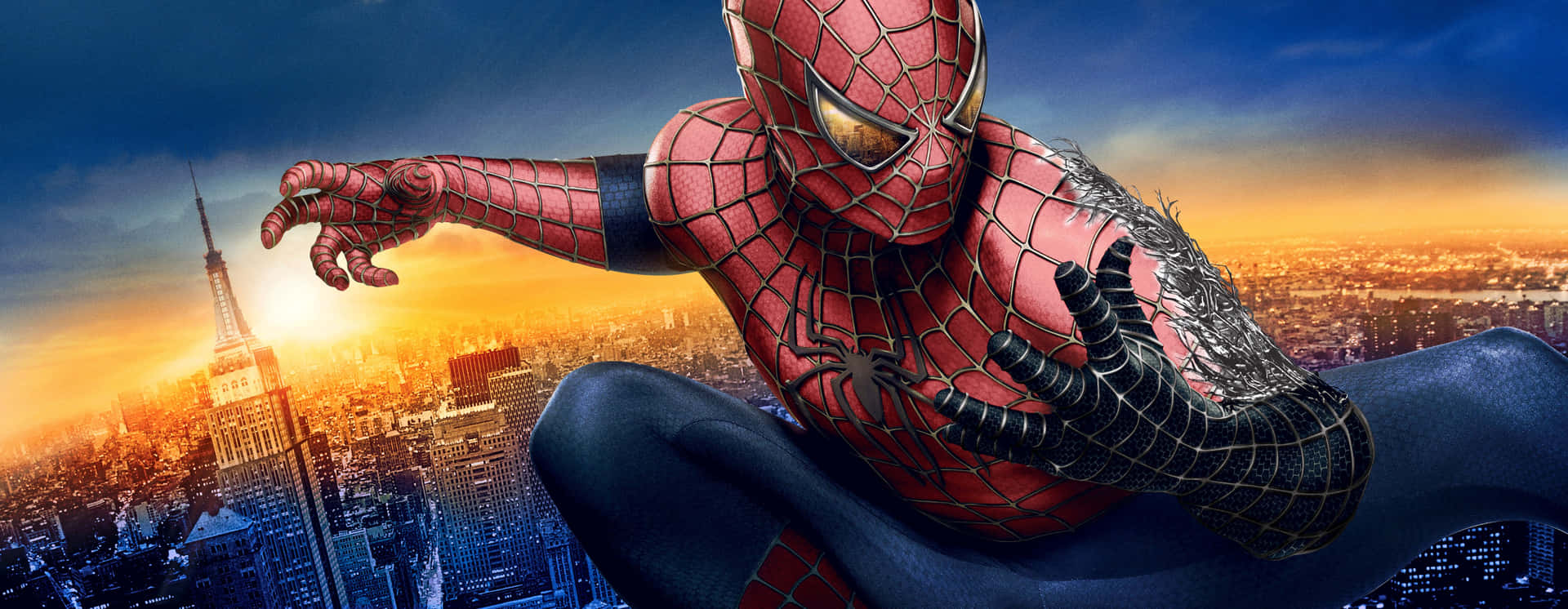 Spider-man Battling Villains In Spider-man 3 Background