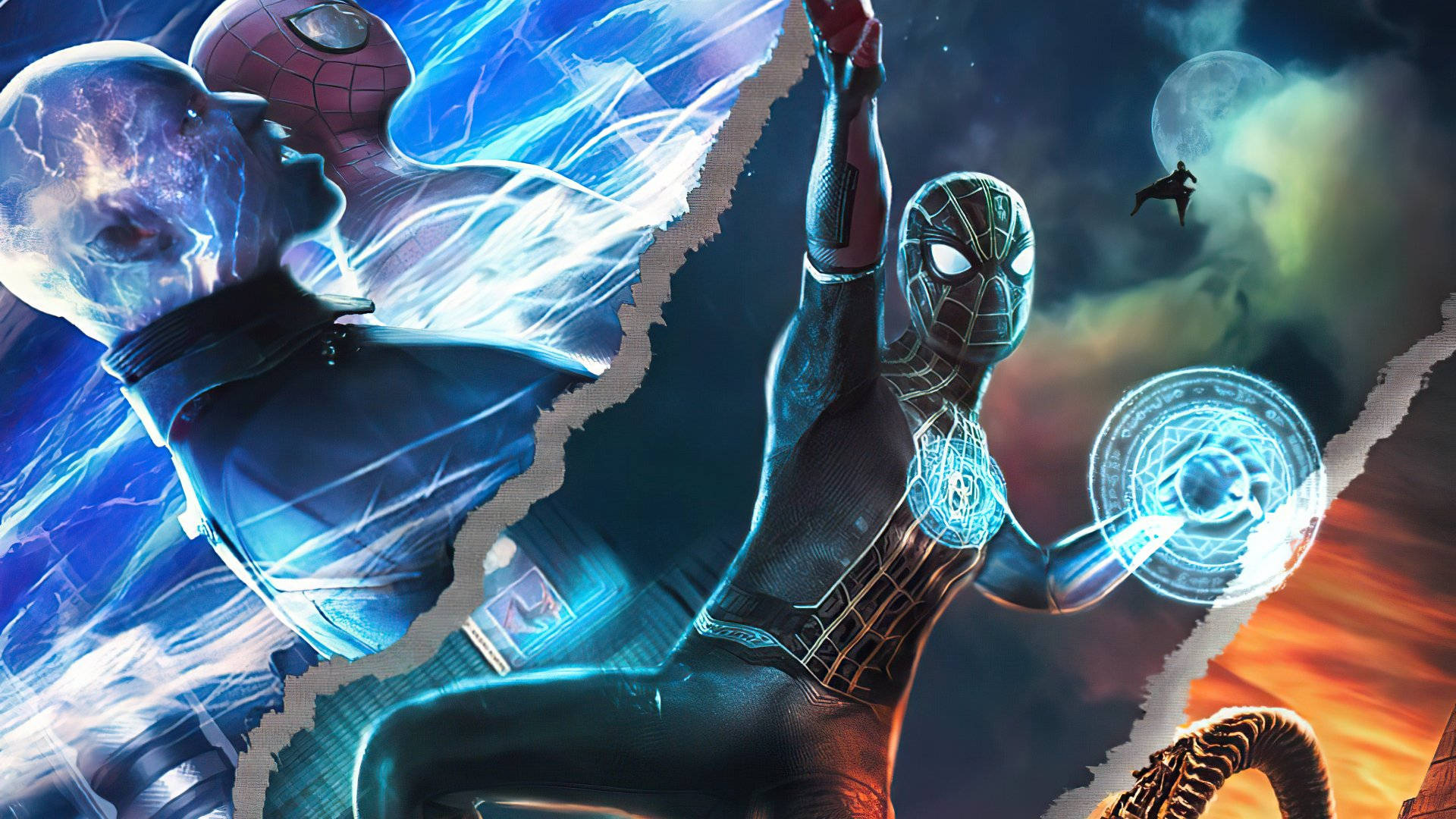 Spider Man Electro Collage 4k Background