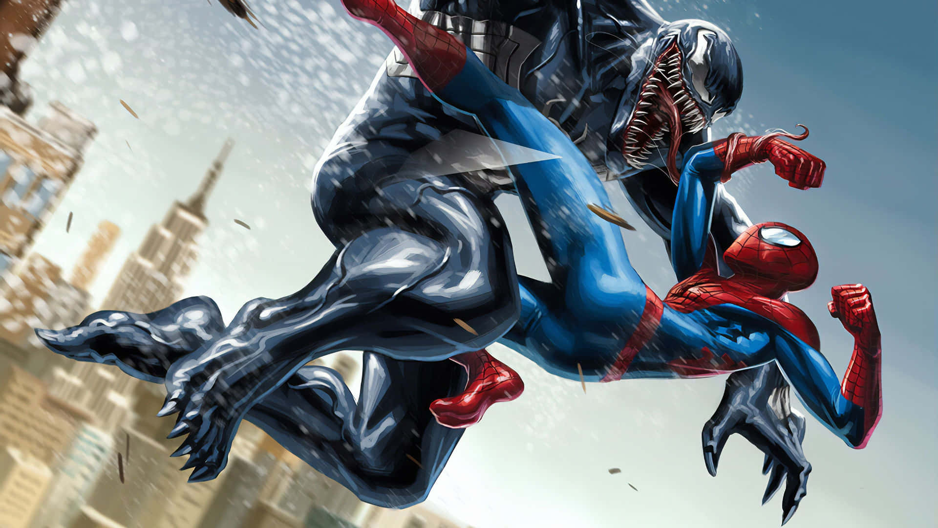 Spider-man Faces Venom On The Streets