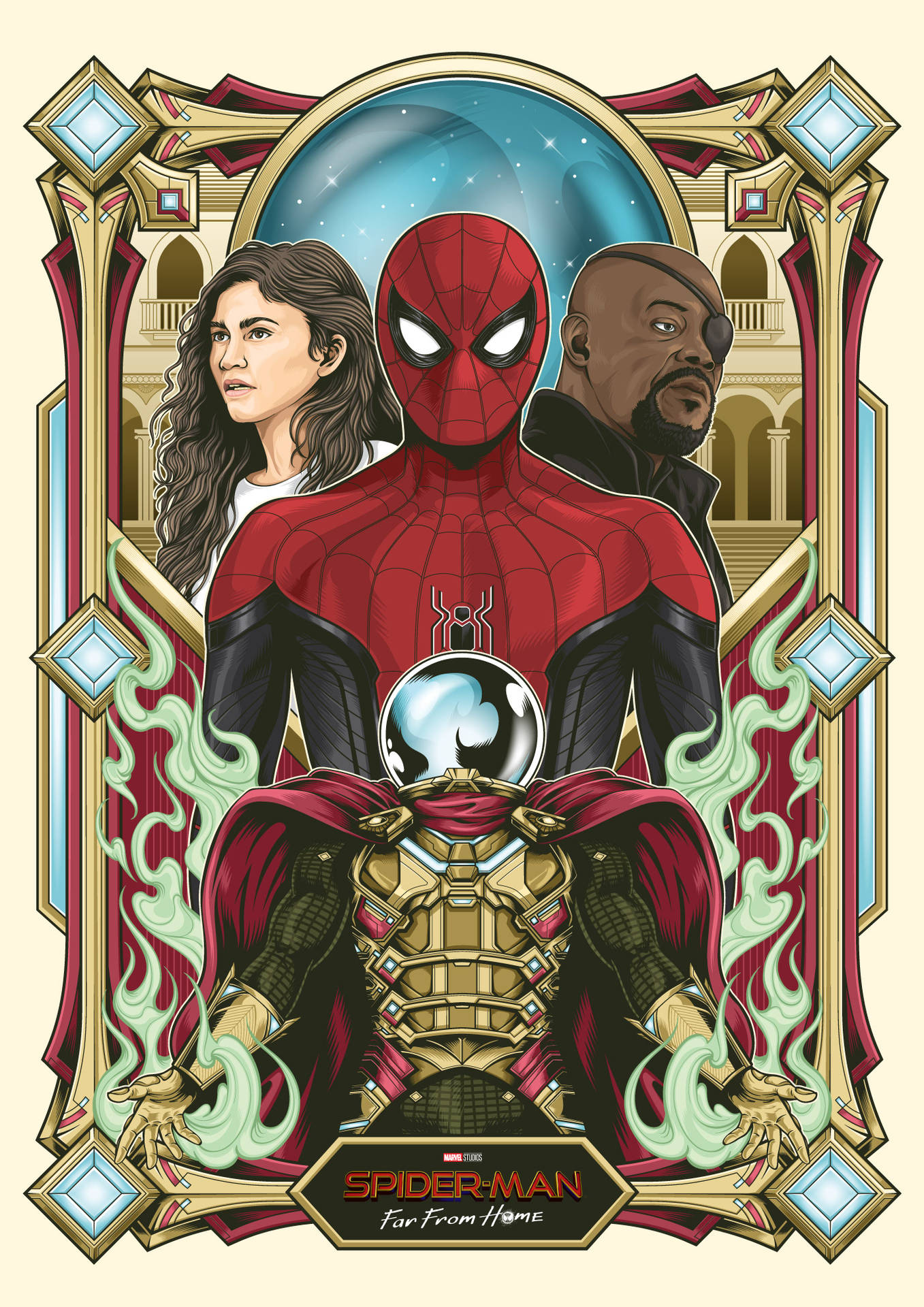 Spider Man Far From Home Illustration Background
