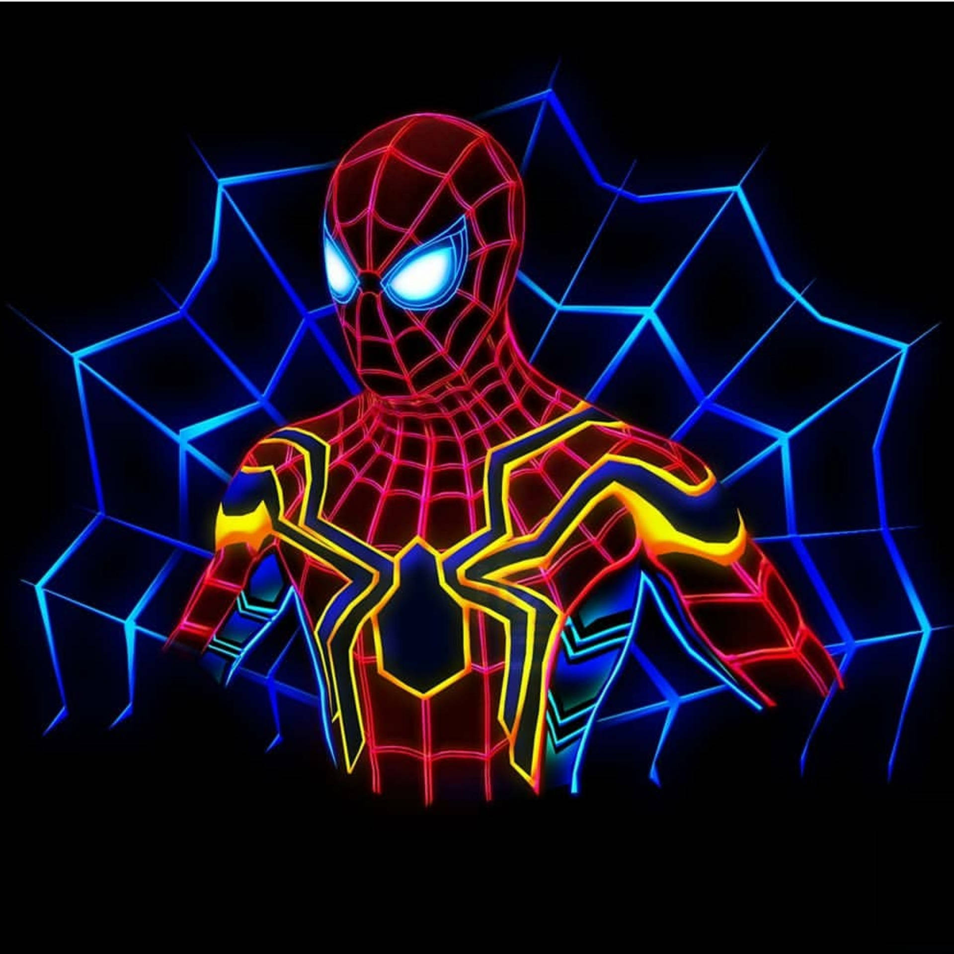 Spider Man Far From Home Neon Art Background