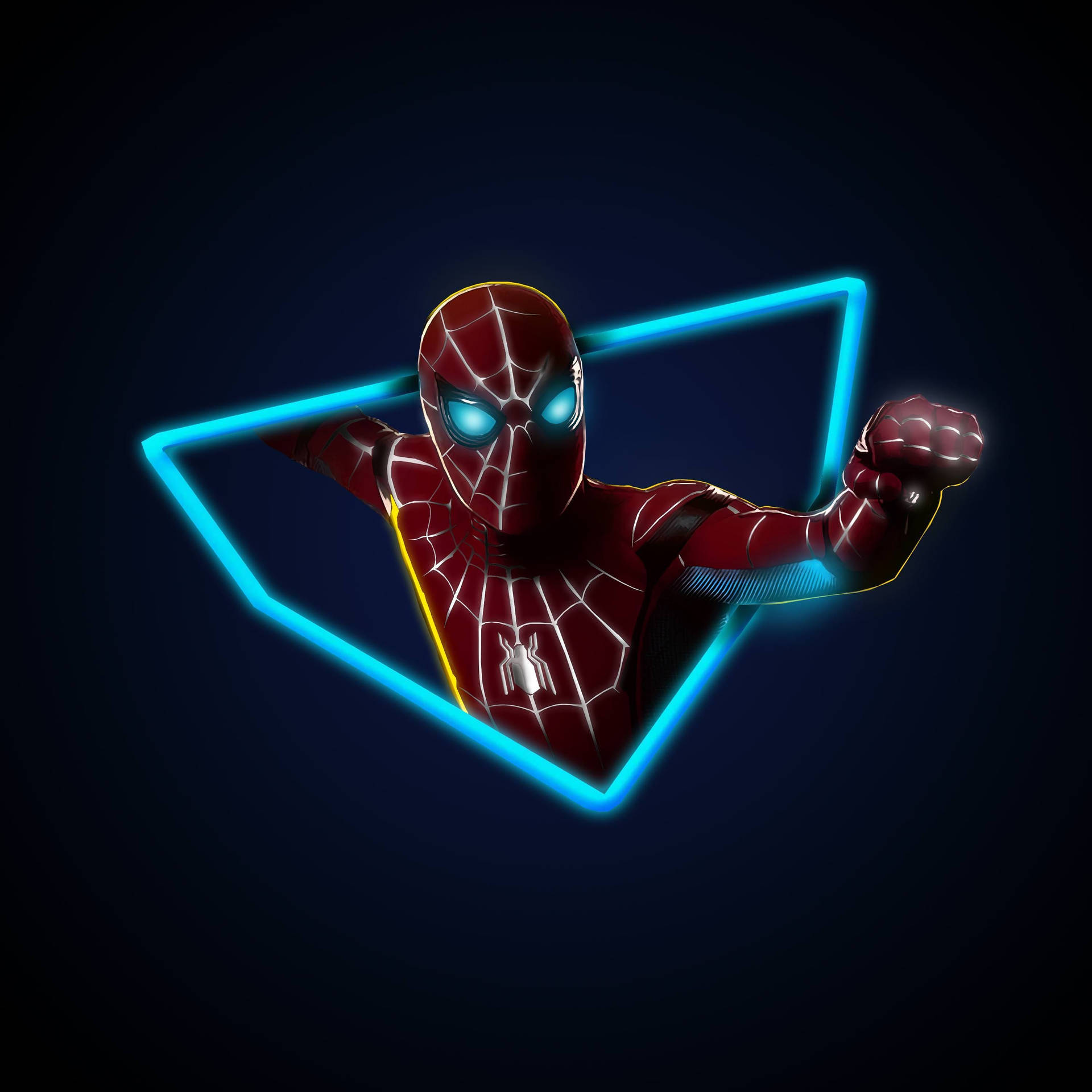 Spider Man Far From Home Neon Artwork Background