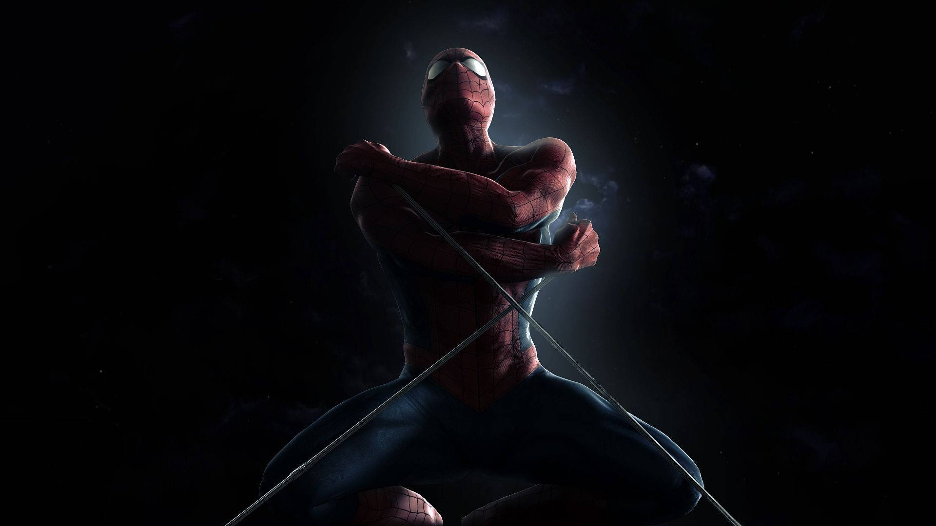 Spider Man Flexing His Arms Background