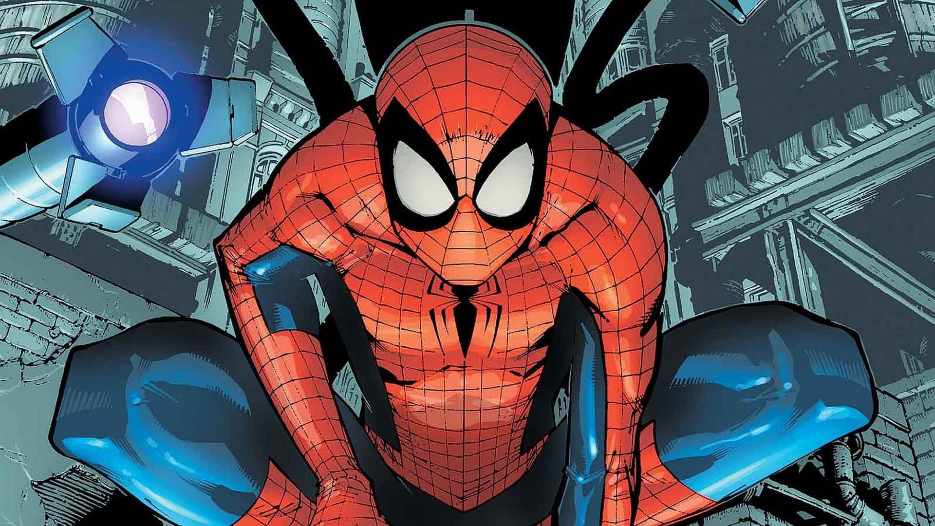 Spider - Man In A Comic Book Cover Background