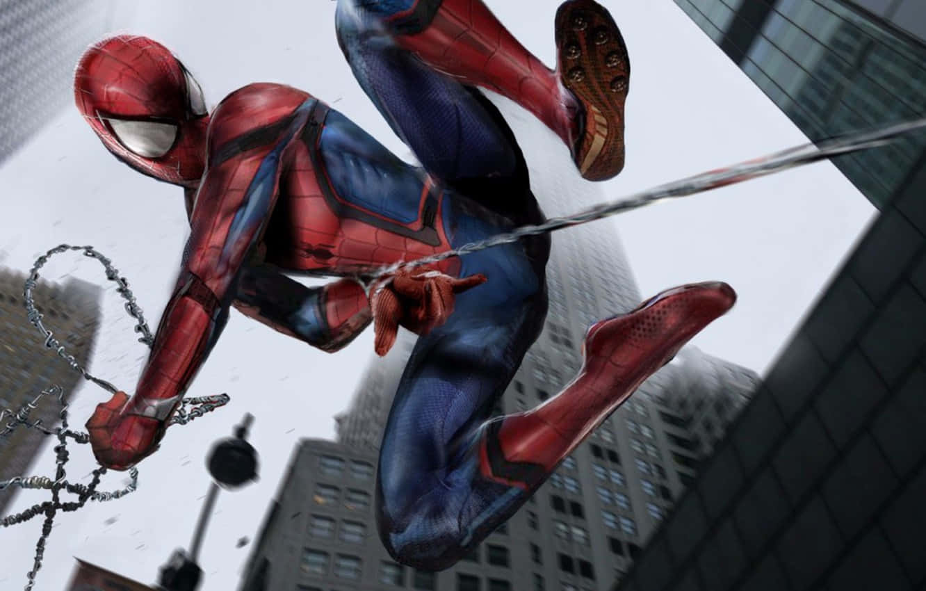 Spider-man In Action From The Movie Homecoming Background