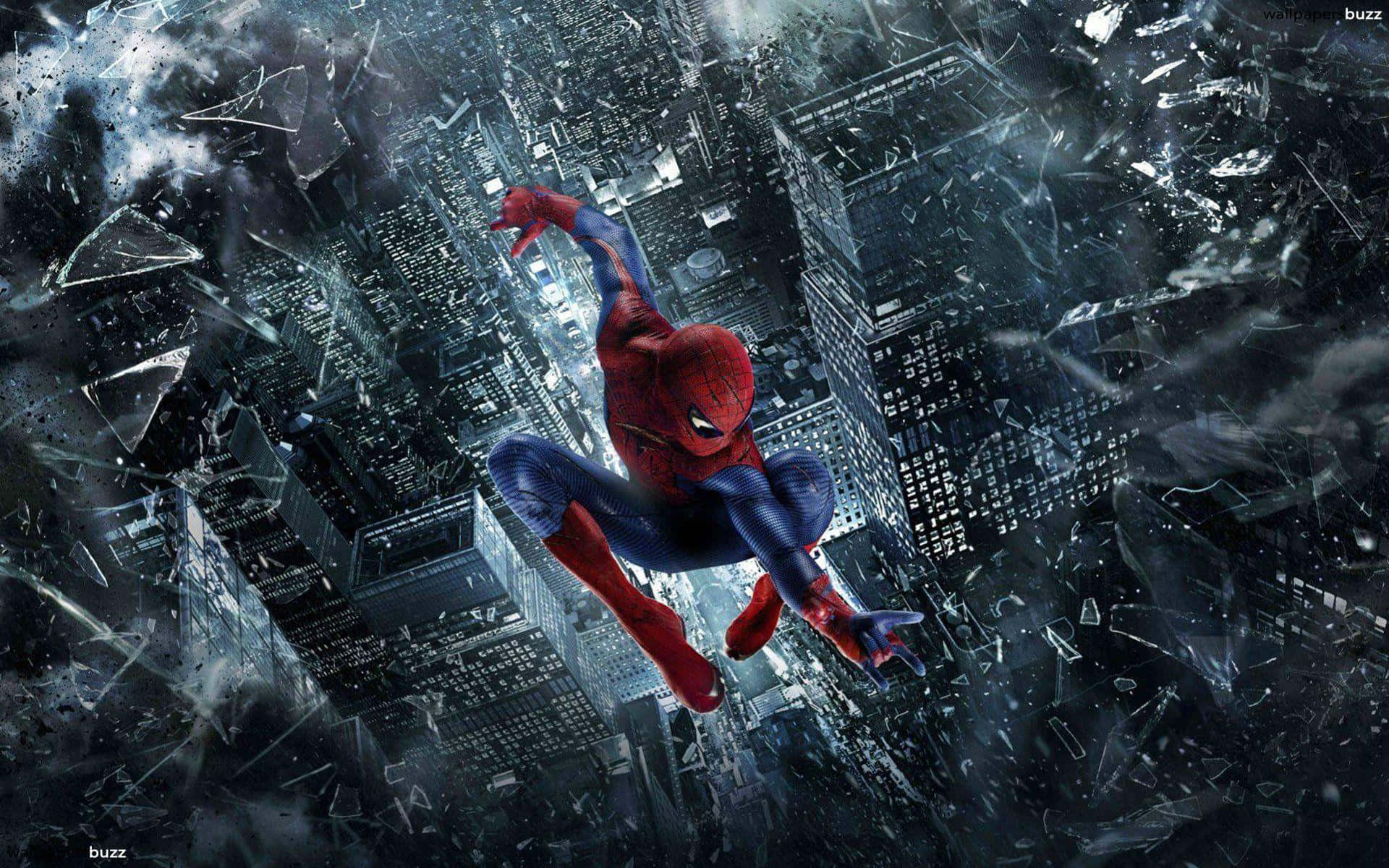 Spider Man In Dynamic Action Background
