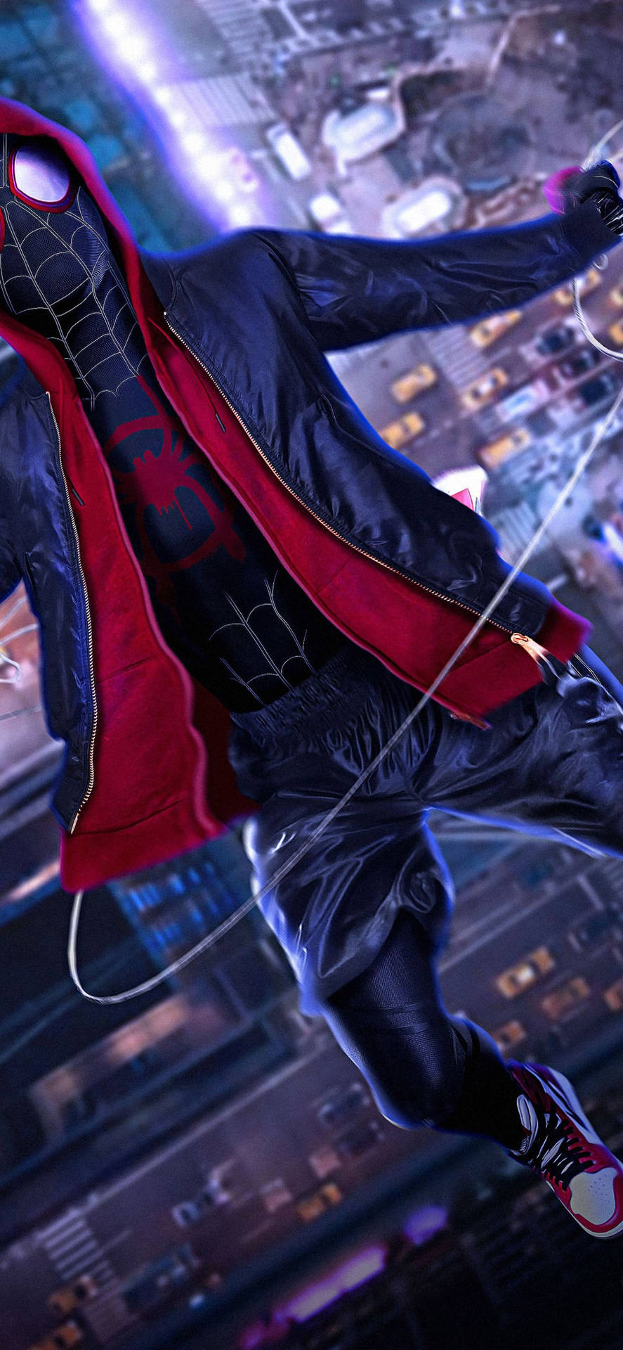 Spider Man In Spider Man Into The Spider Verse Background
