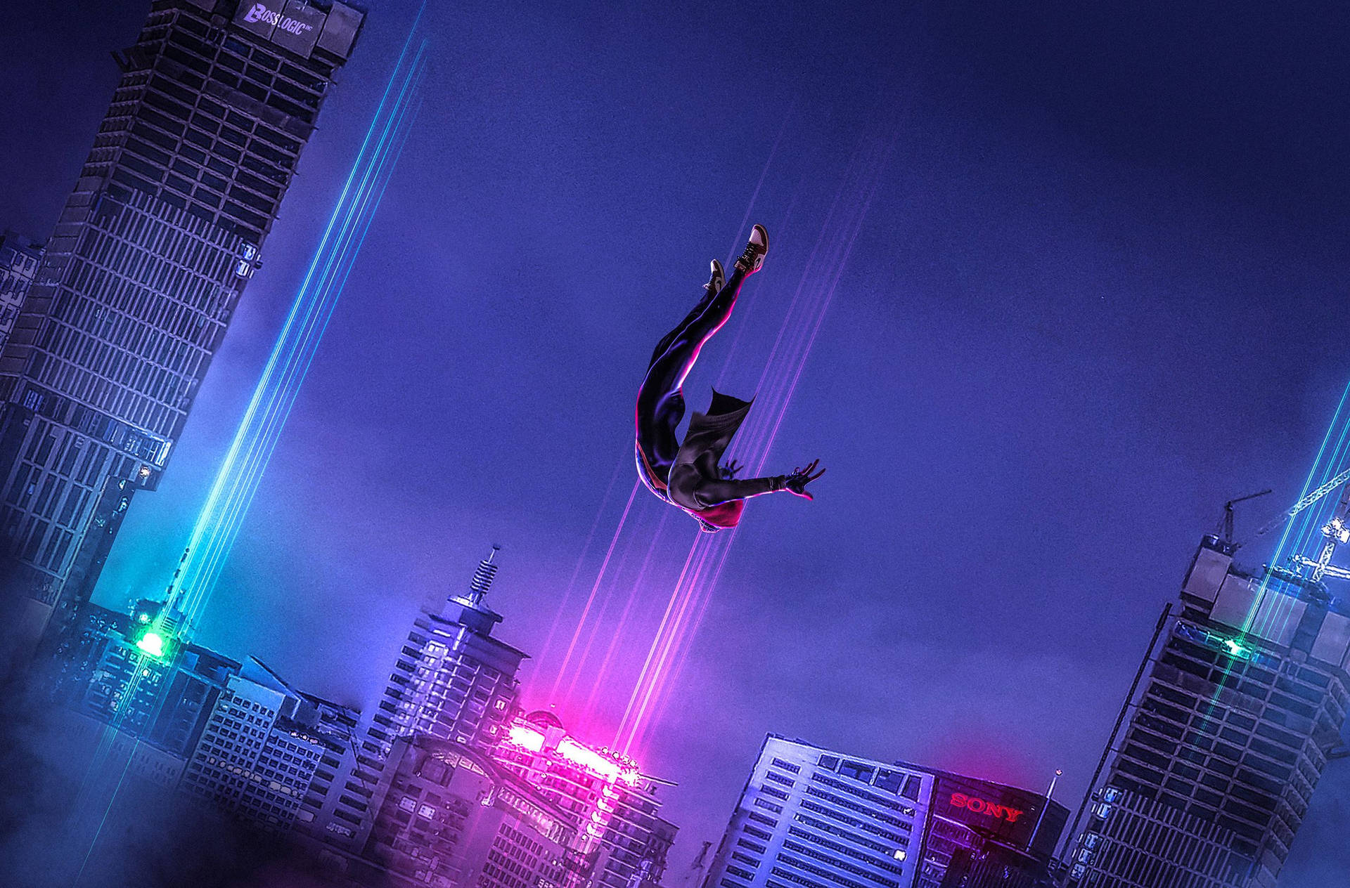 Spider Man Into The Spider Verse Pinkish-purple Background Background