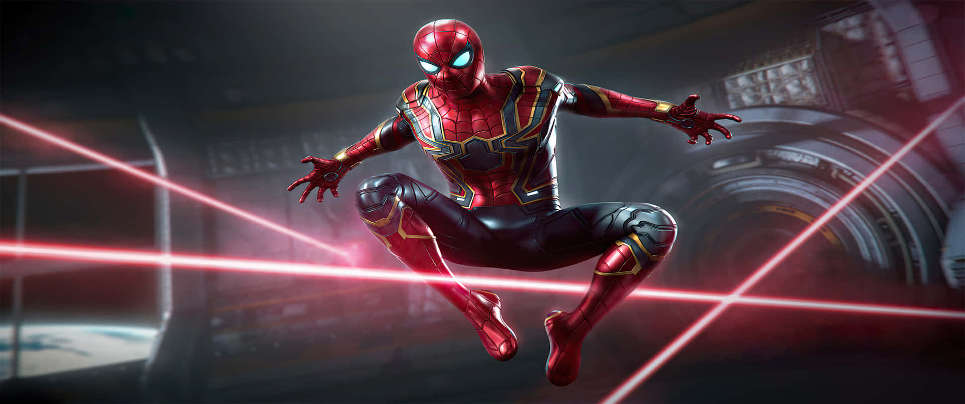 Spider Man Jumping On Laser Marvel 3440x1440